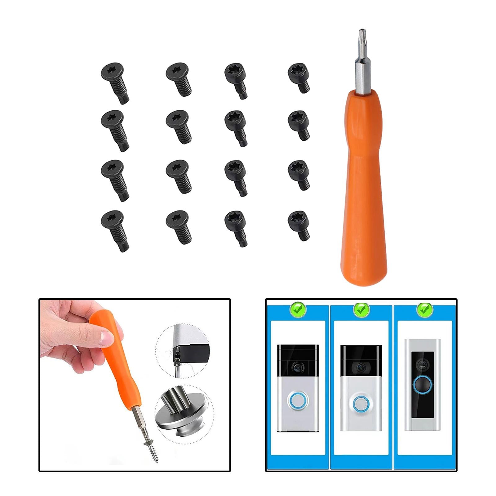 Mini Screwdriver Set 2 in 1 Hand Tool for Electronics Video Door Bell Repair 2pcs with 16 screws