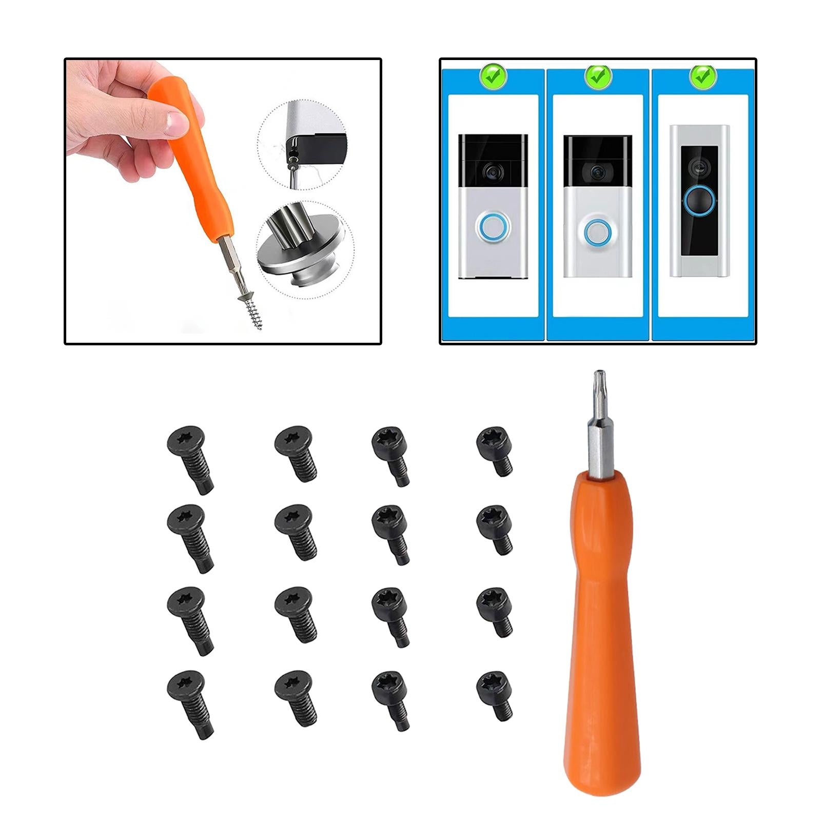 Mini Screwdriver Set 2 in 1 Hand Tool for Electronics Video Door Bell Repair 2pcs with 16 screws