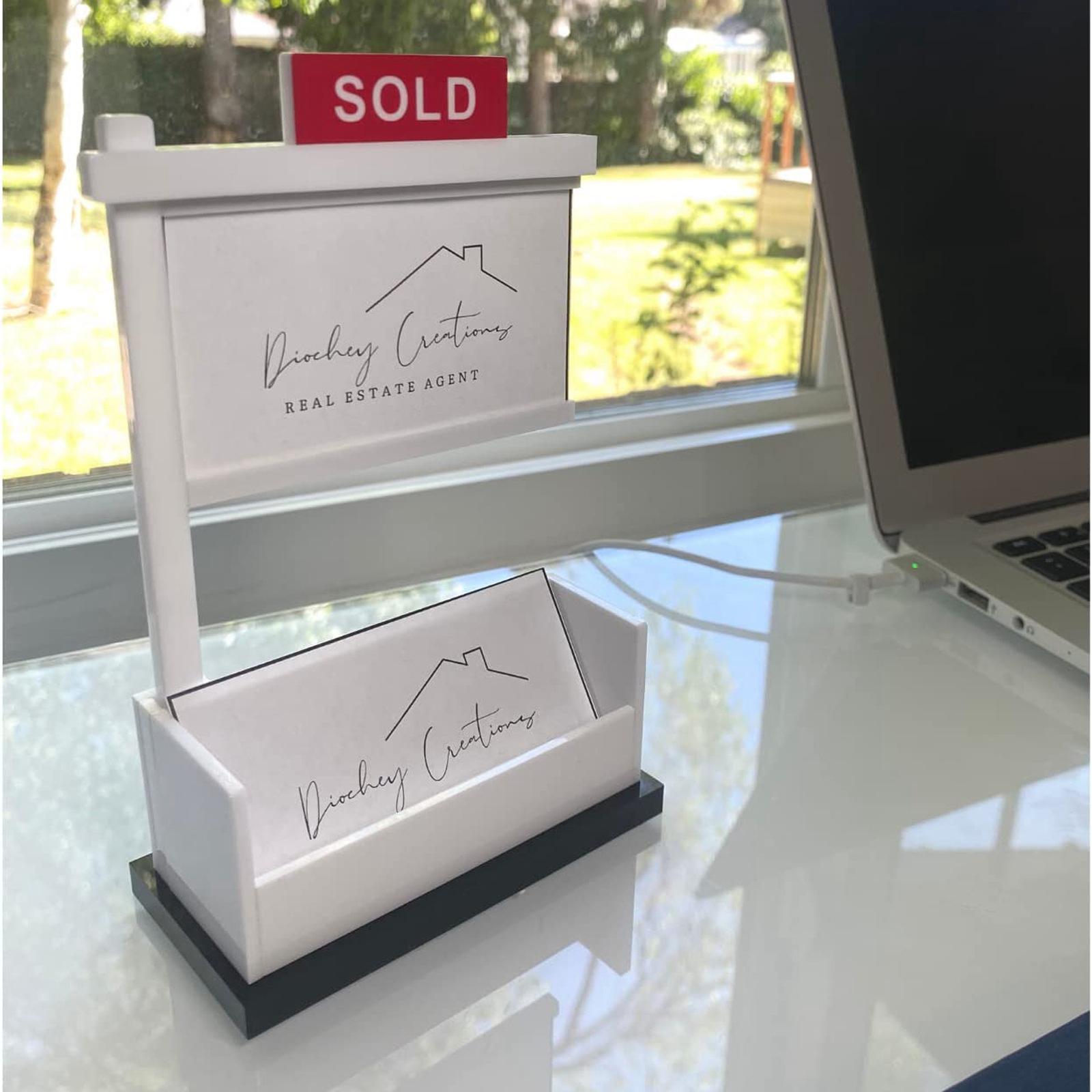 Business Card Stand Business Card Holder for Reception Tabletop Desktop
