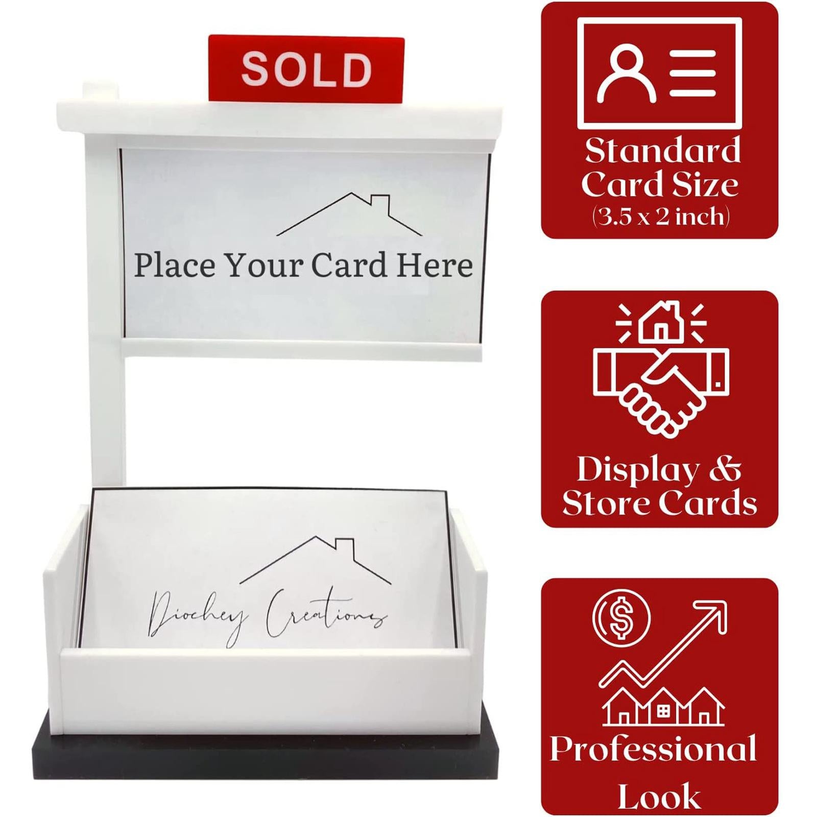 Business Card Stand Business Card Holder for Reception Tabletop Desktop