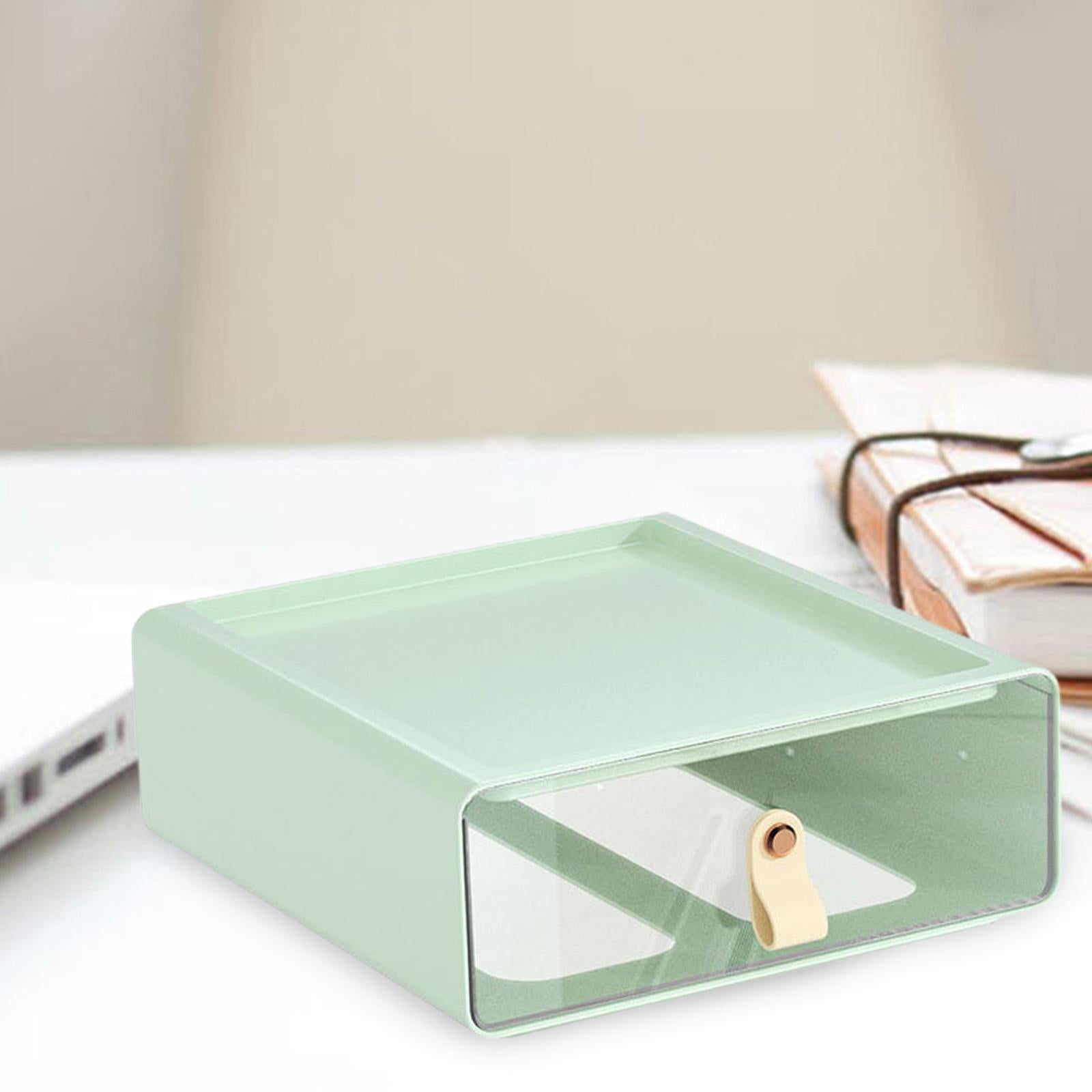 Desk Organizer Drawer Desk Stackable Storage Drawer for Office Bathroom Home Green