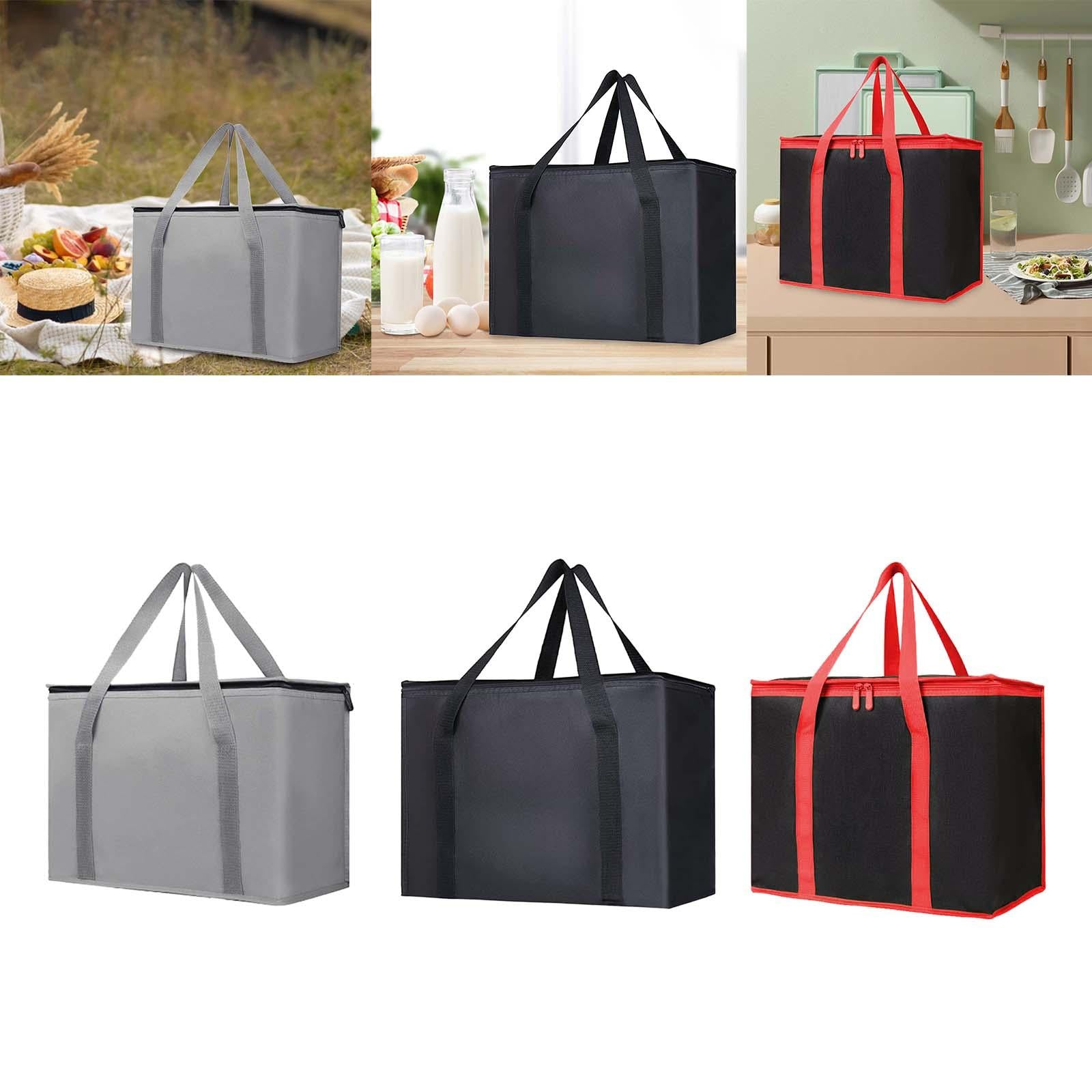 Insulated Cooler Bag Reusable Grocery Shopping Bag for Office Picnic Camping Gray