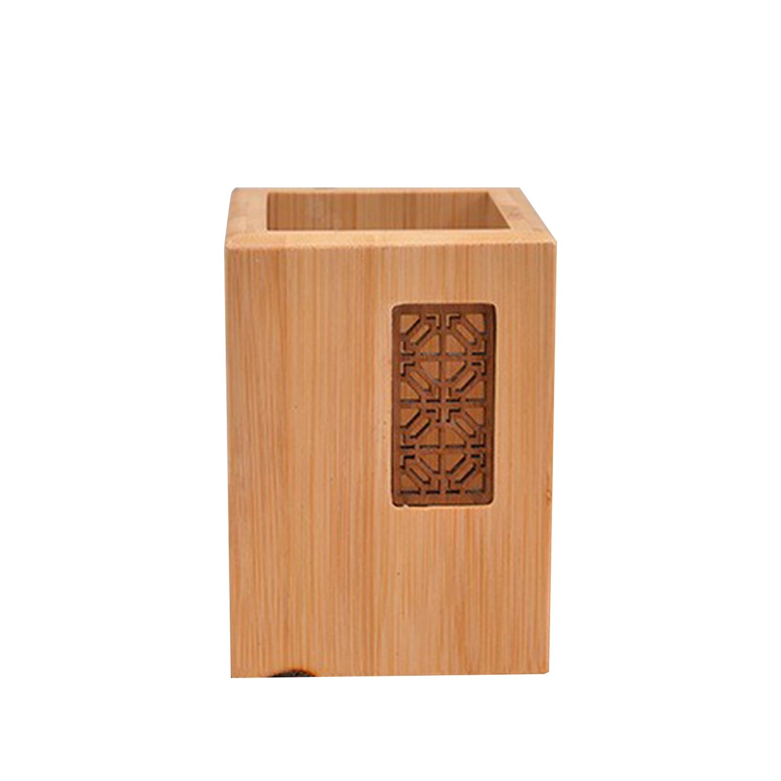 Pencil Display Stand Desk Organizer Table Classroom Office Wooden Pen Holder