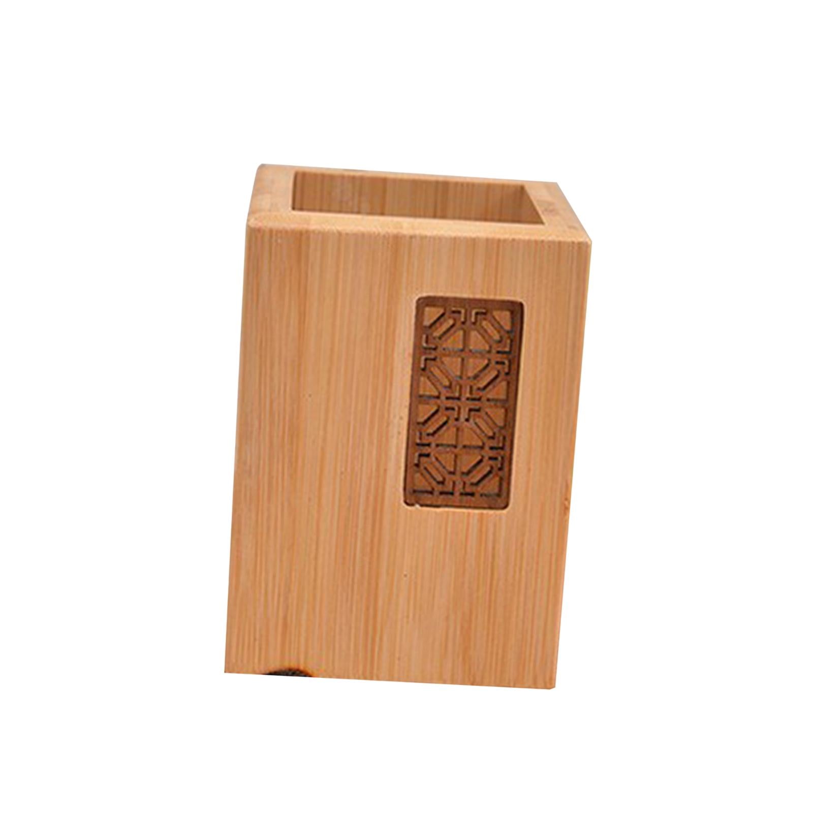 Pencil Display Stand Desk Organizer Table Classroom Office Wooden Pen Holder