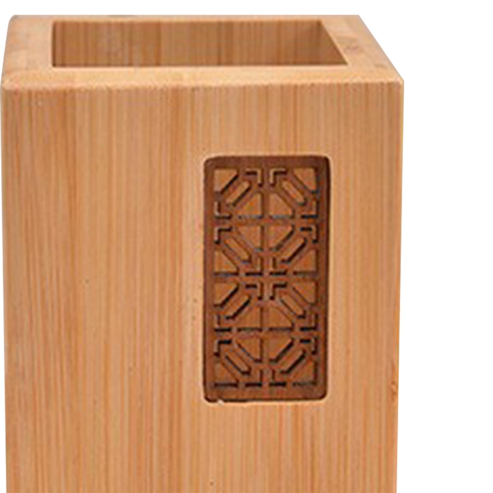 Pencil Display Stand Desk Organizer Table Classroom Office Wooden Pen Holder
