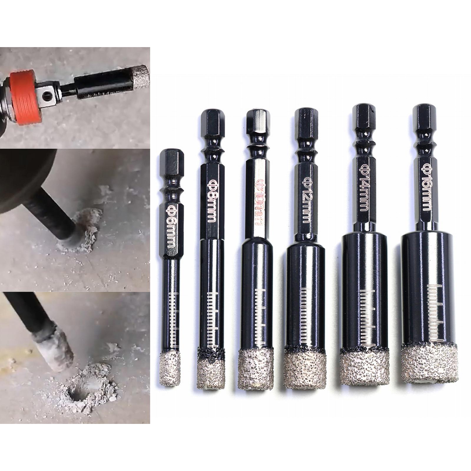 Diamond Drill Bit Vacuum Brazed Saw for Granite Marble Brick Porcelain 6mm
