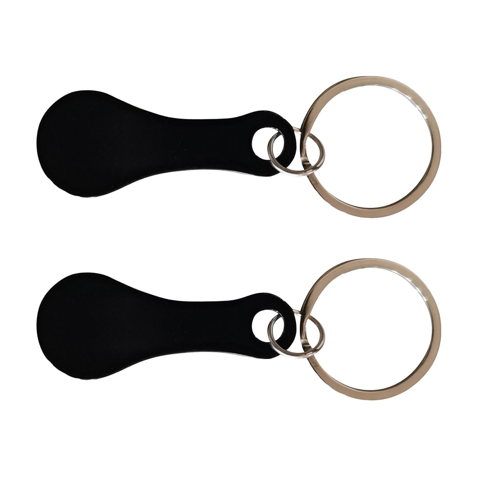 Shopping Trolley Tokens Metal Removable Stable Decorative Portable Key Rings 2 Pieces