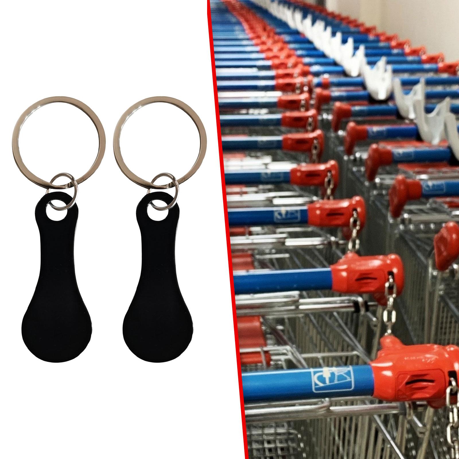 Shopping Trolley Tokens Metal Removable Stable Decorative Portable Key Rings 2 Pieces