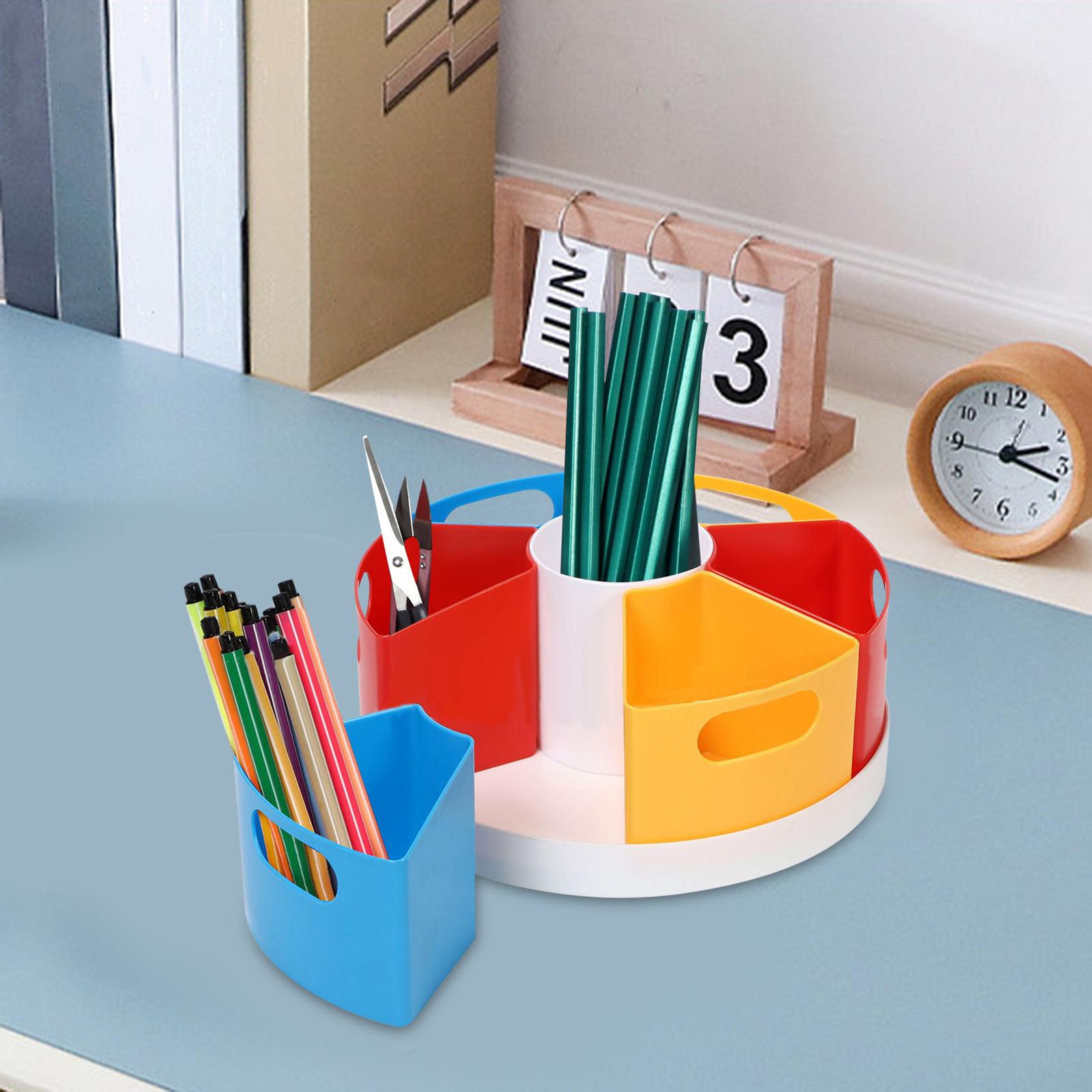 360 Degree Rotating Organizers Makeup Brush Bin for Art Supplies Office