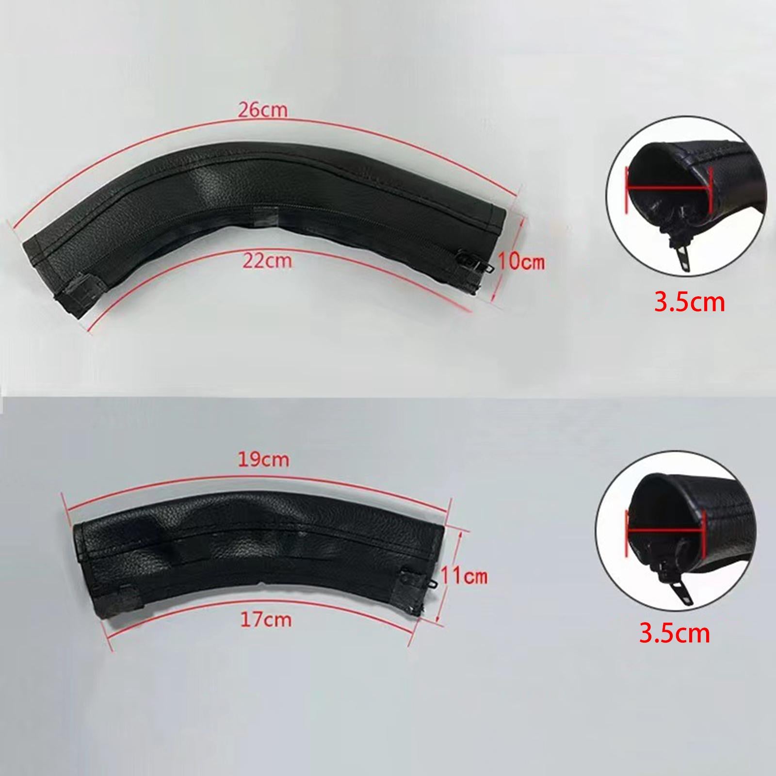 Baby Stroller Armrest Cover PU Leather Easy to Install for Bar Pram Suitcase Black