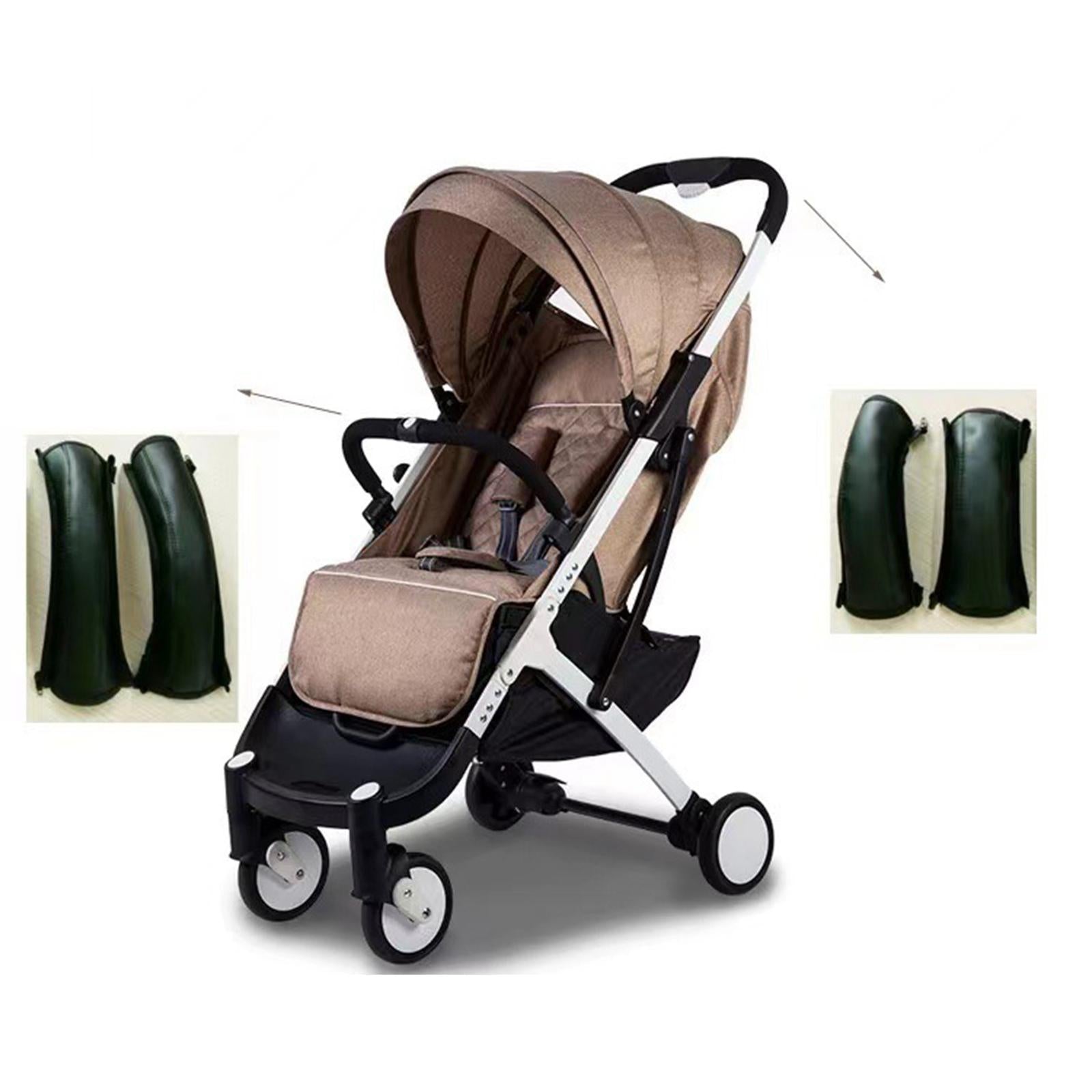 Baby Stroller Armrest Cover PU Leather Easy to Install for Bar Pram Suitcase Brown