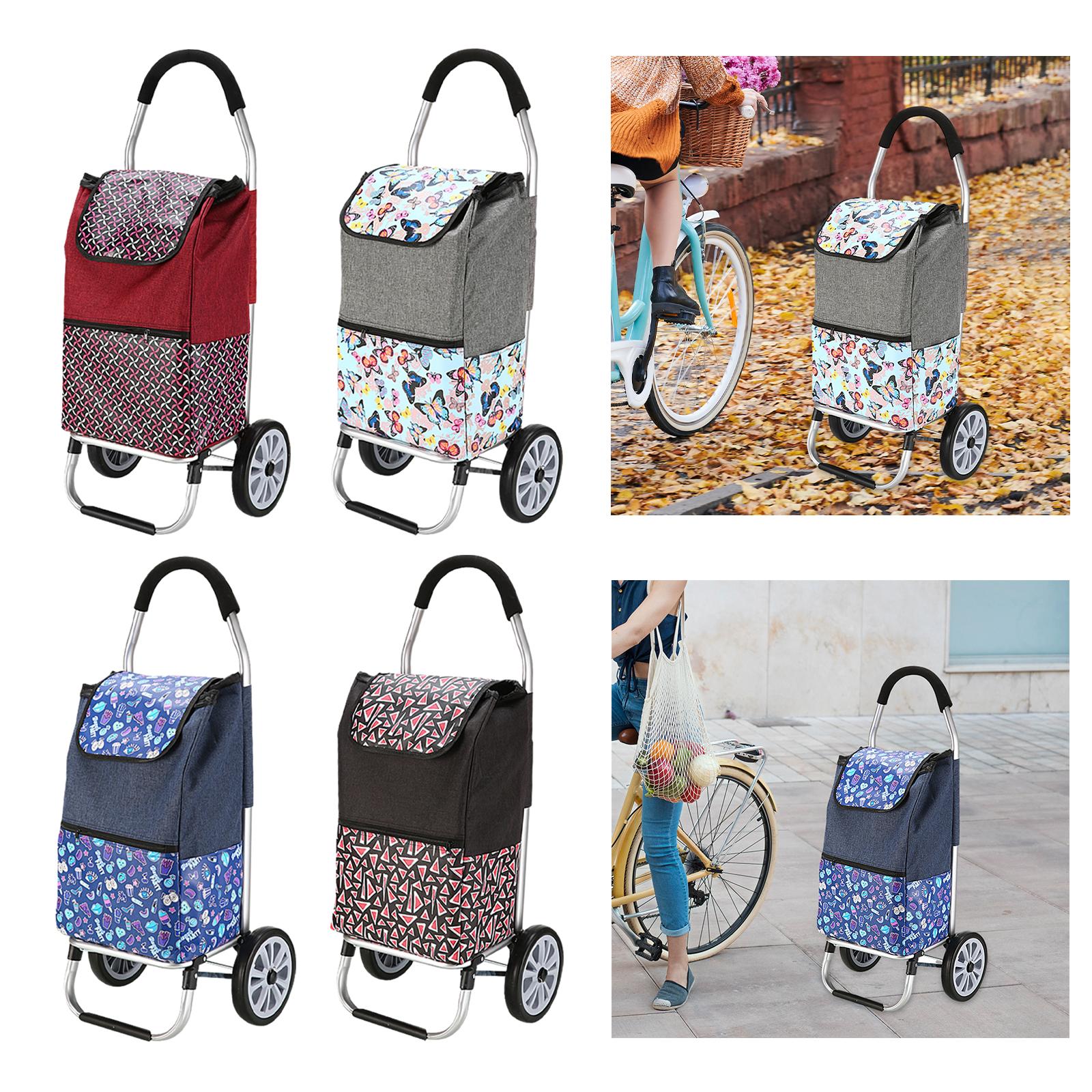 Luggage Trolley Cart Foldable Shopping Cart for Groceries for Transportation red