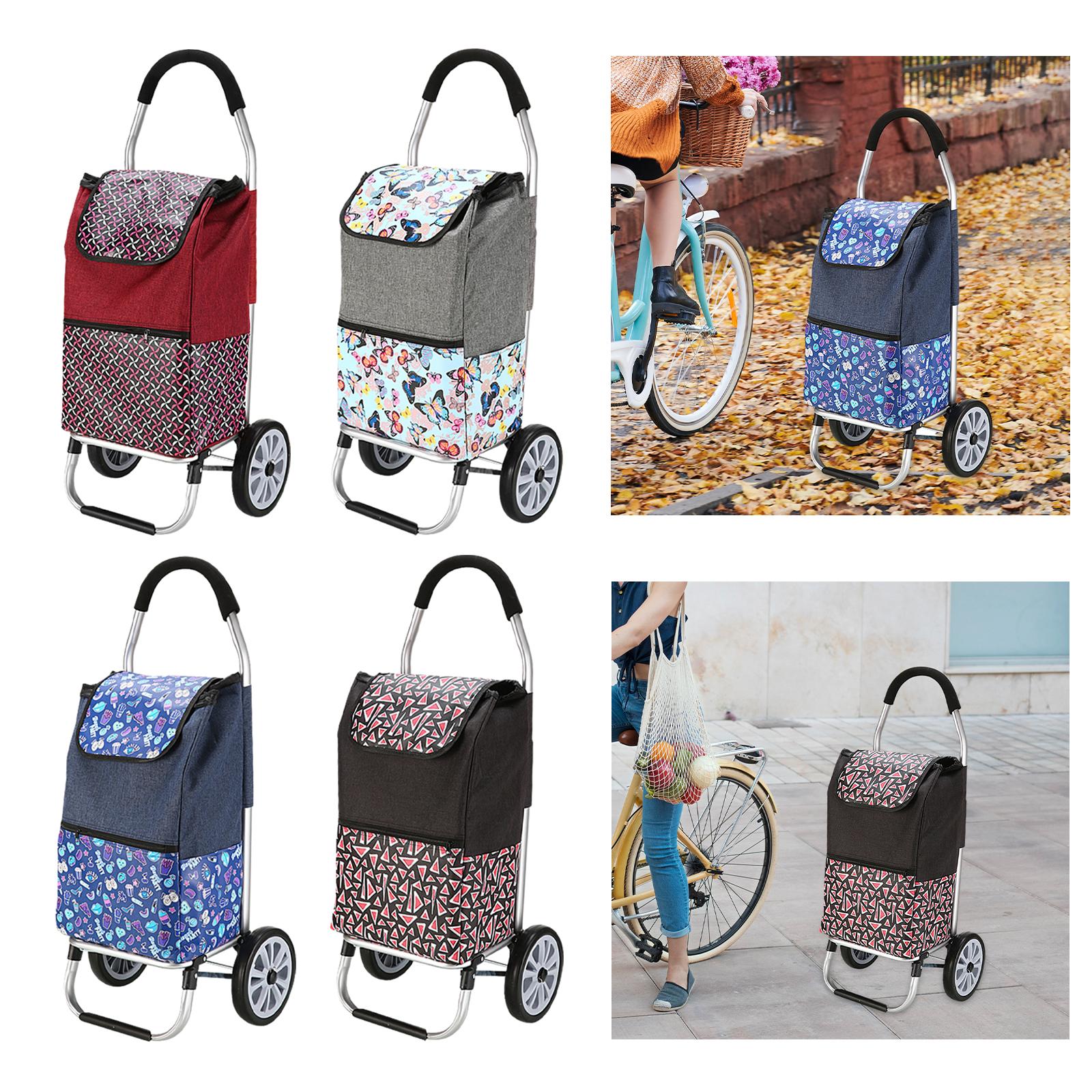 Luggage Trolley Cart Foldable Shopping Cart for Groceries for Transportation red