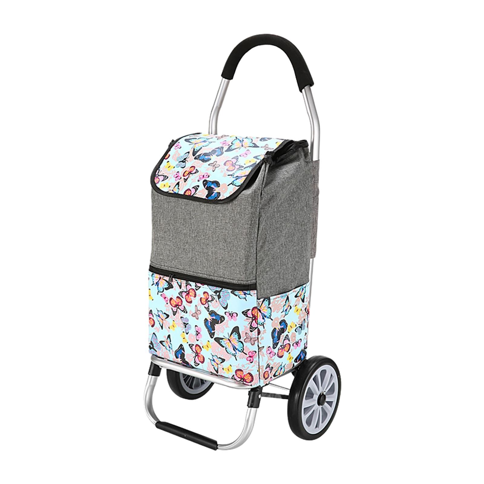 Luggage Trolley Cart Foldable Shopping Cart for Groceries for Transportation grey