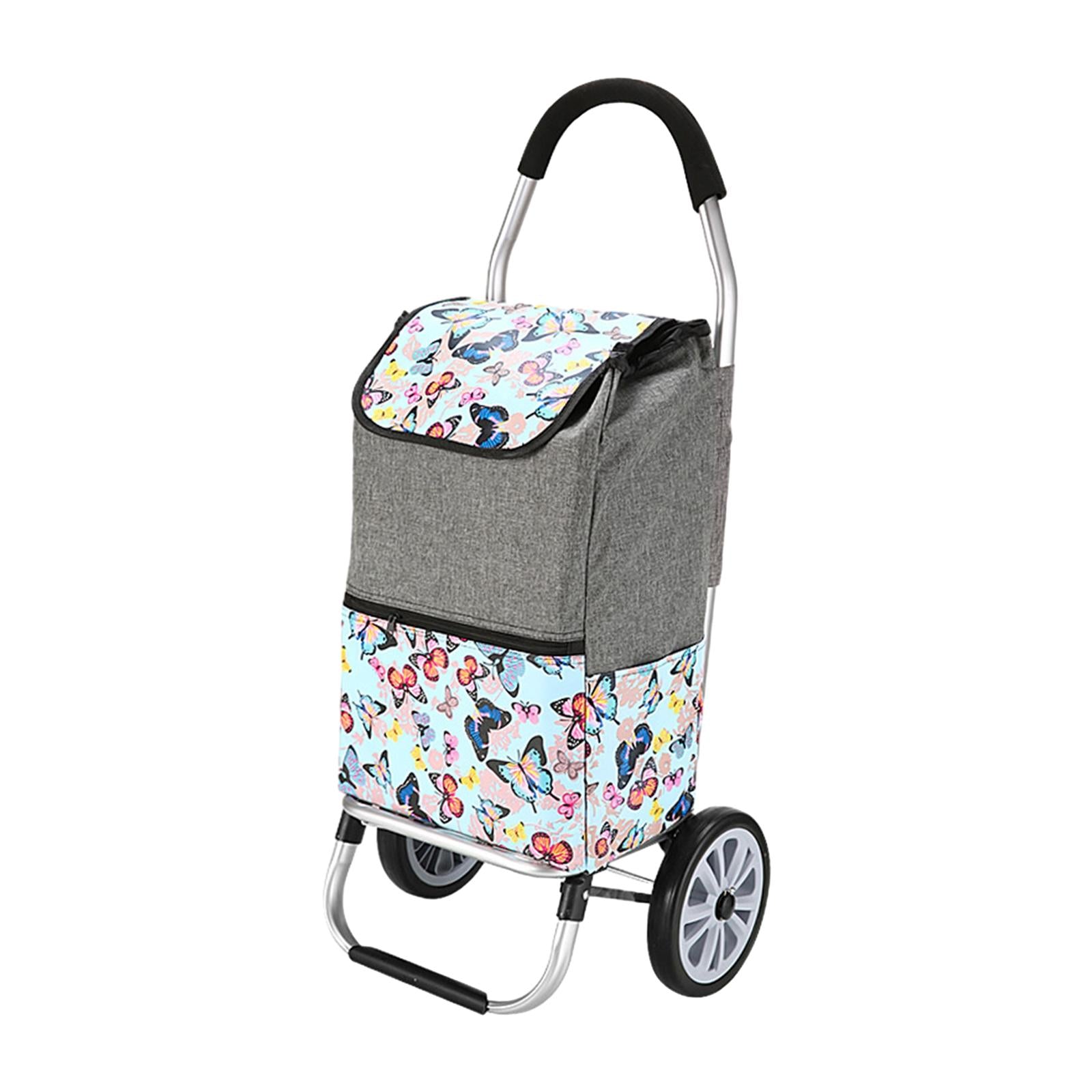 Luggage Trolley Cart Foldable Shopping Cart for Groceries for Transportation grey