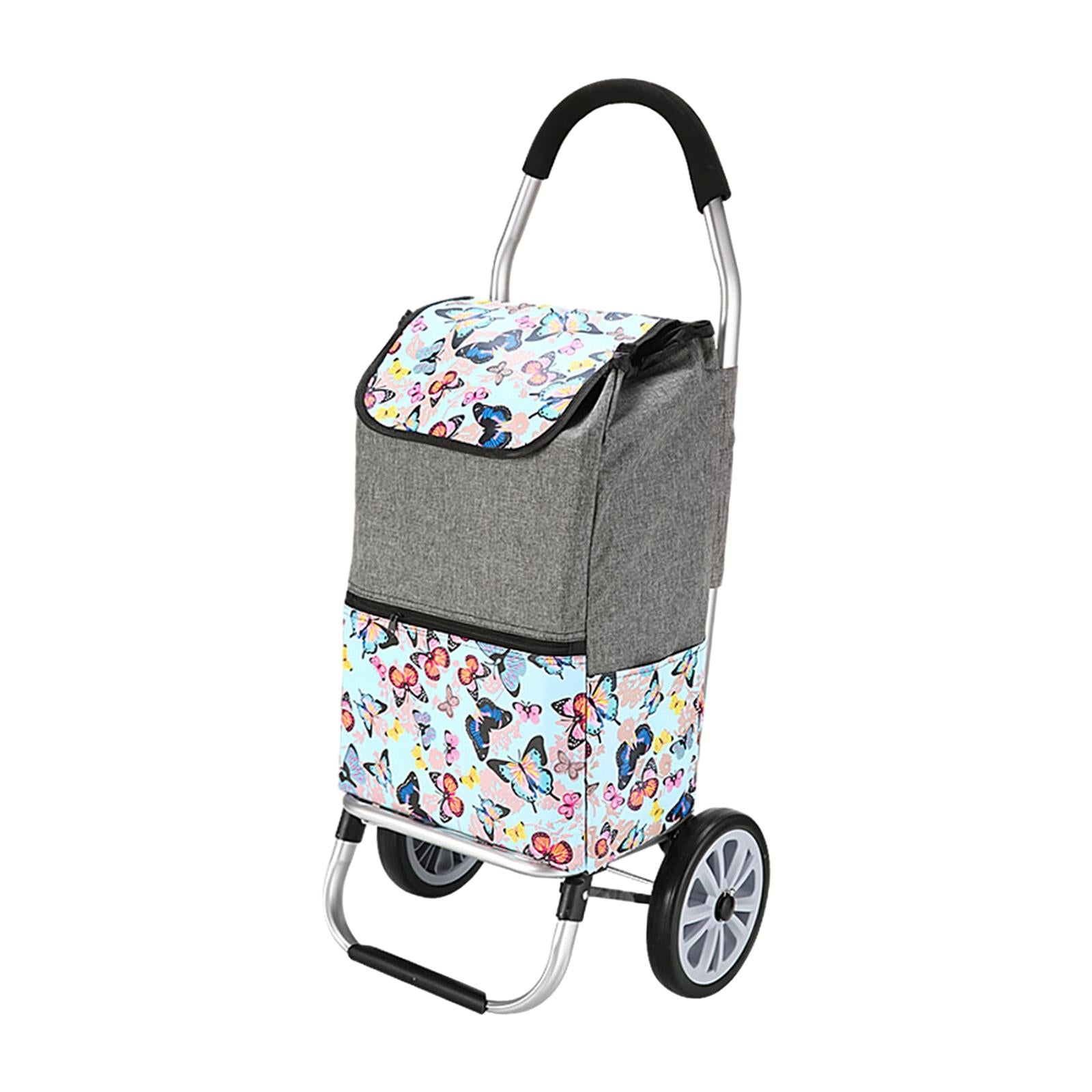 Luggage Trolley Cart Foldable Shopping Cart for Groceries for Transportation grey