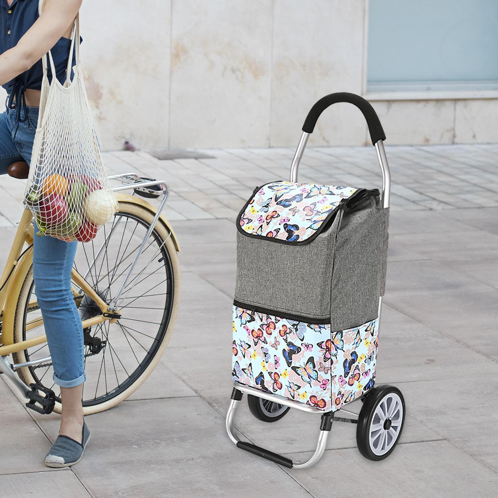Luggage Trolley Cart Foldable Shopping Cart for Groceries for Transportation grey