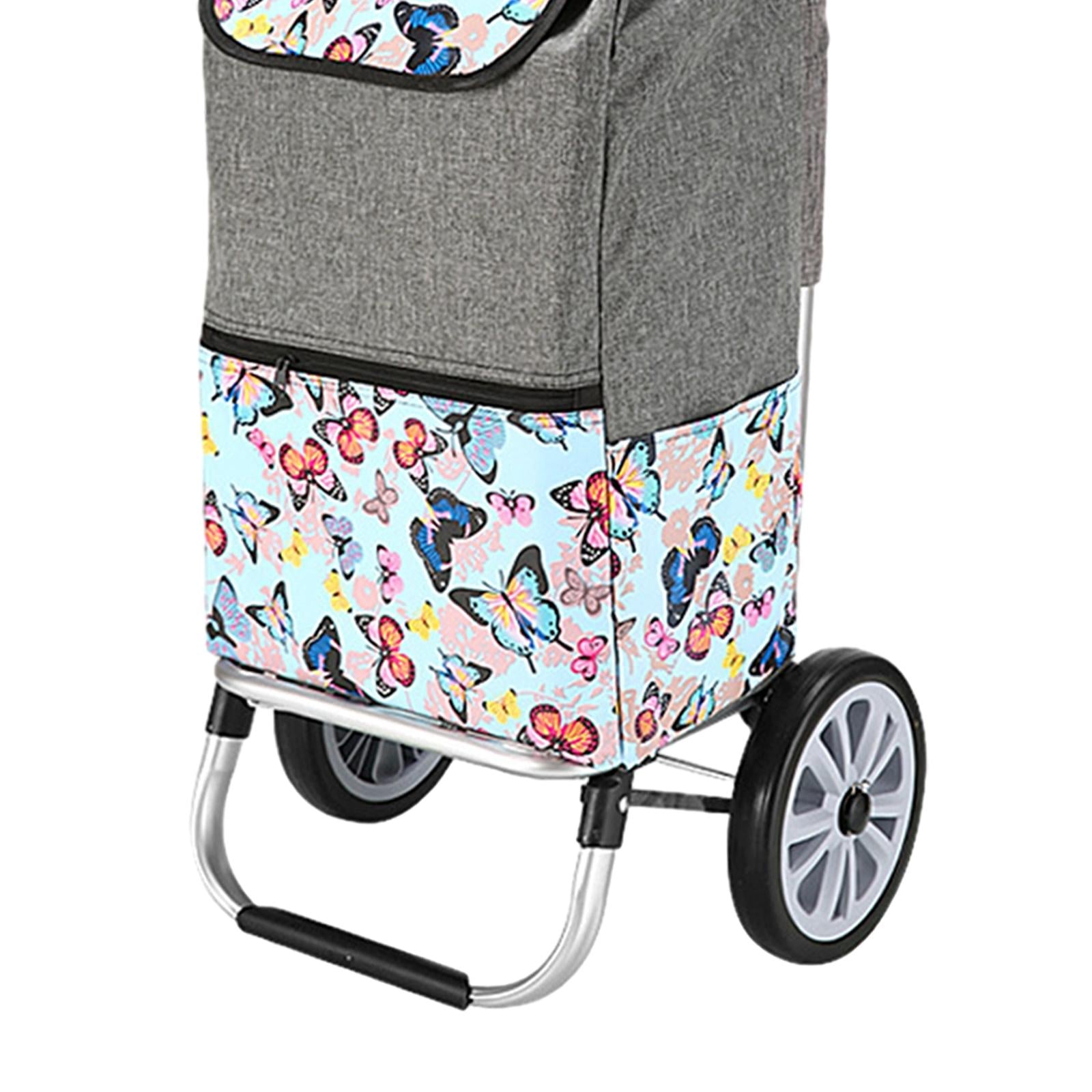 Luggage Trolley Cart Foldable Shopping Cart for Groceries for Transportation grey