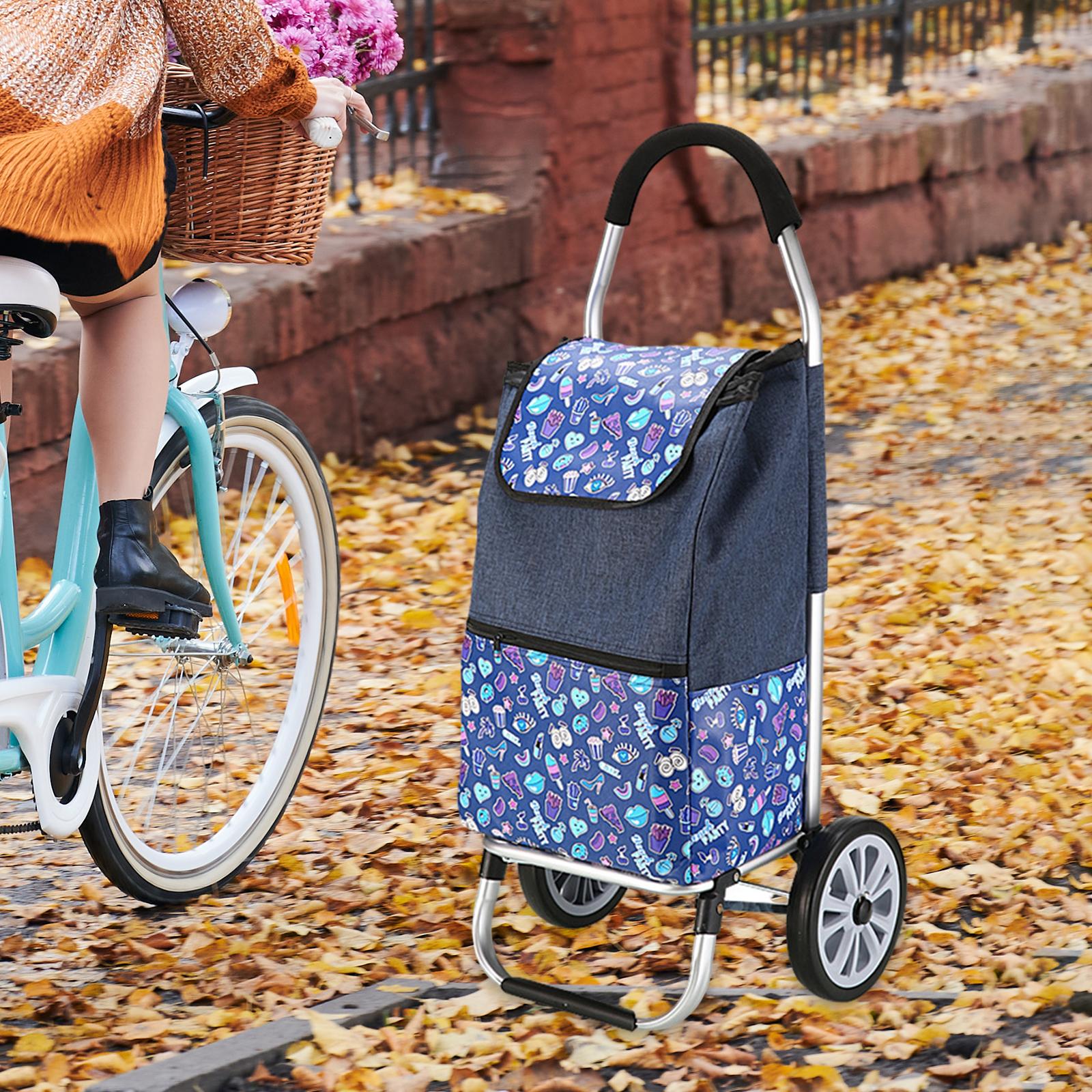 Luggage Trolley Cart Foldable Shopping Cart for Groceries for Transportation blue