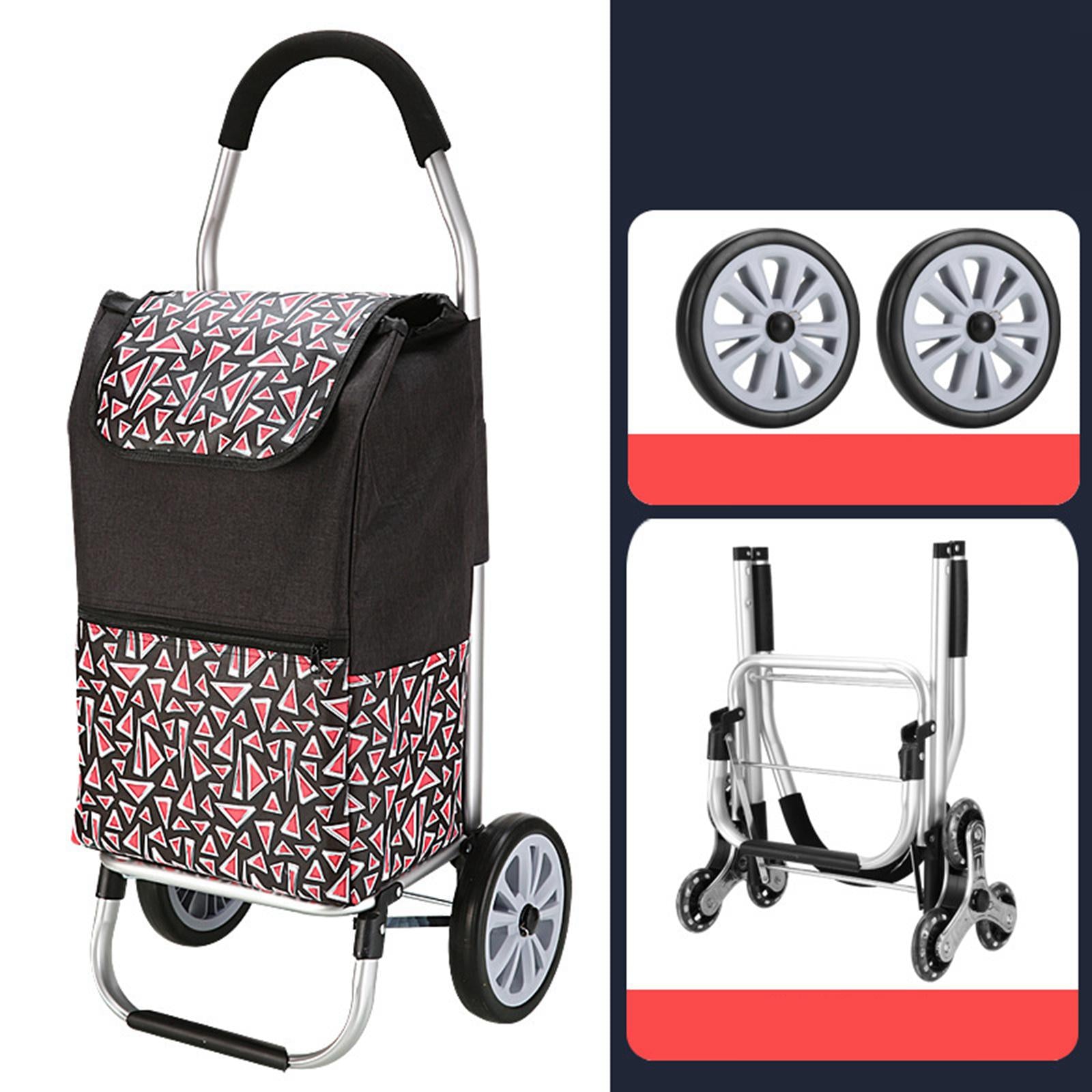 Luggage Trolley Cart Foldable Shopping Cart for Groceries for Transportation black