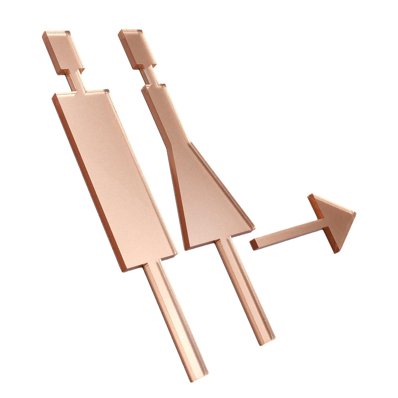Bathroom Door Signage Decor Simple Restroom Signage for Commercial Bar Store Rose Gold