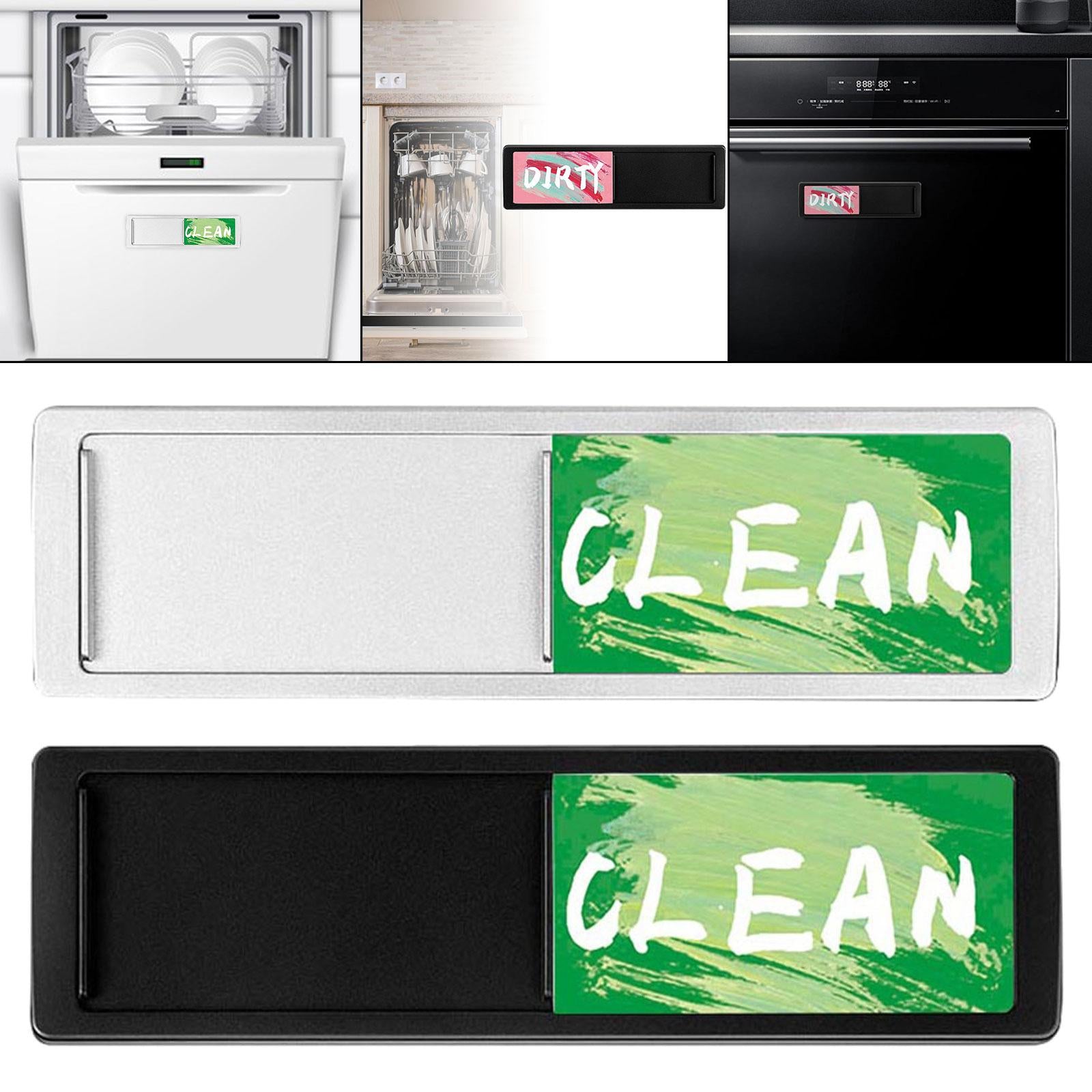 Dishwasher Clean Dirty Sign Stylish for Washing Machine Apartment Dishwasher Argent