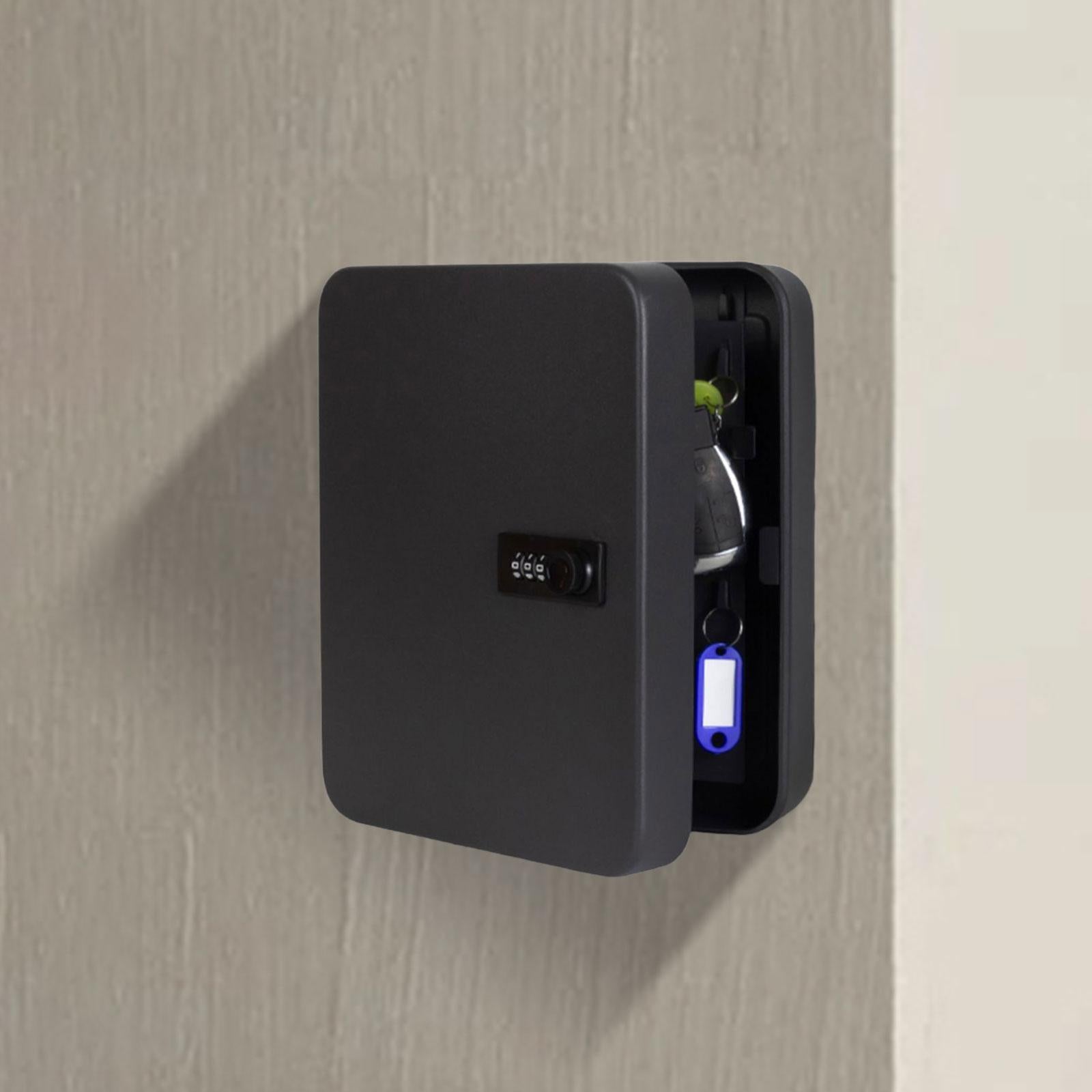 Key Lock Box Key Cabinet with Combination Lock for Valet Services Black 48 hook