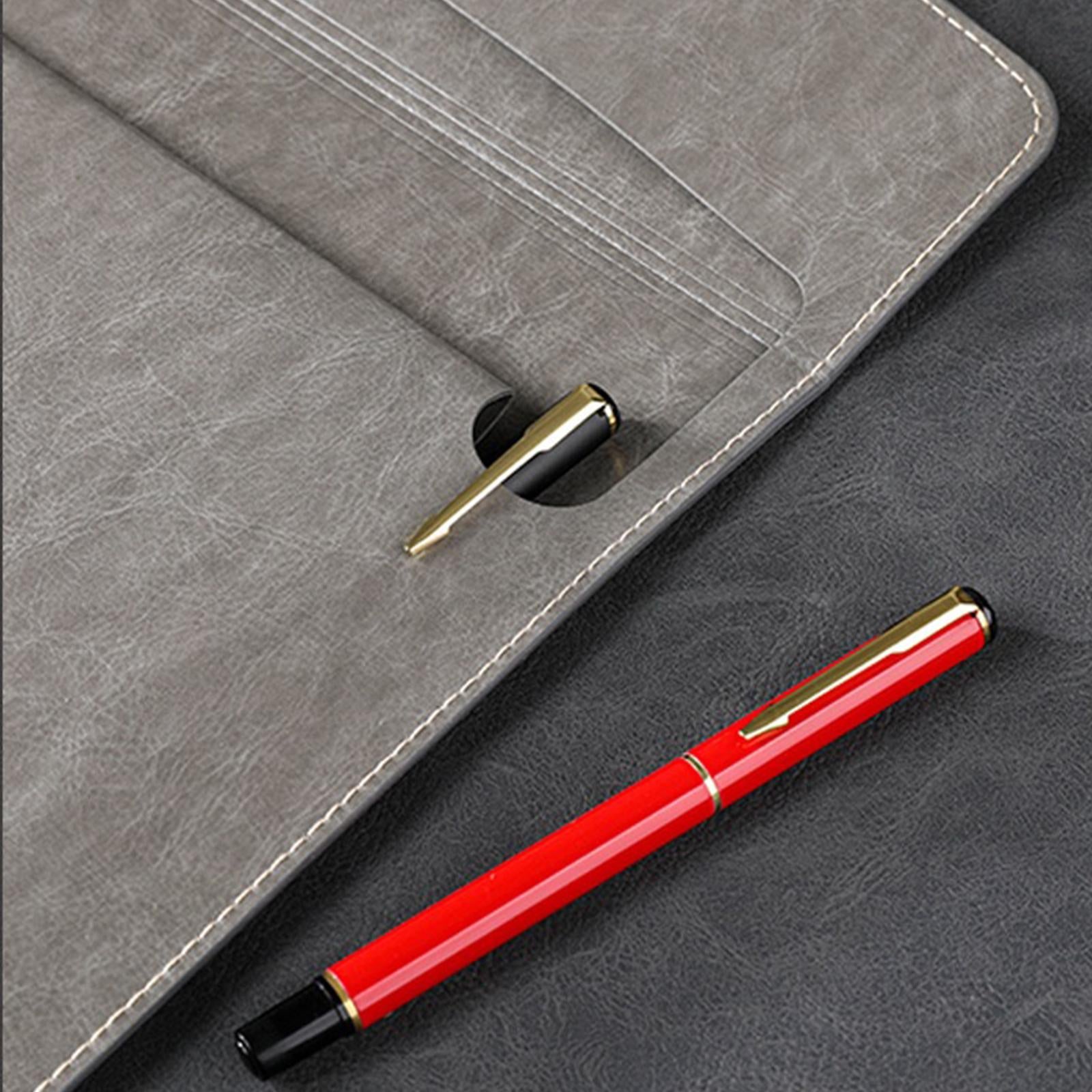 PU Leather Folder Portable Expanding File Organizer for Home Teaching Family Gray