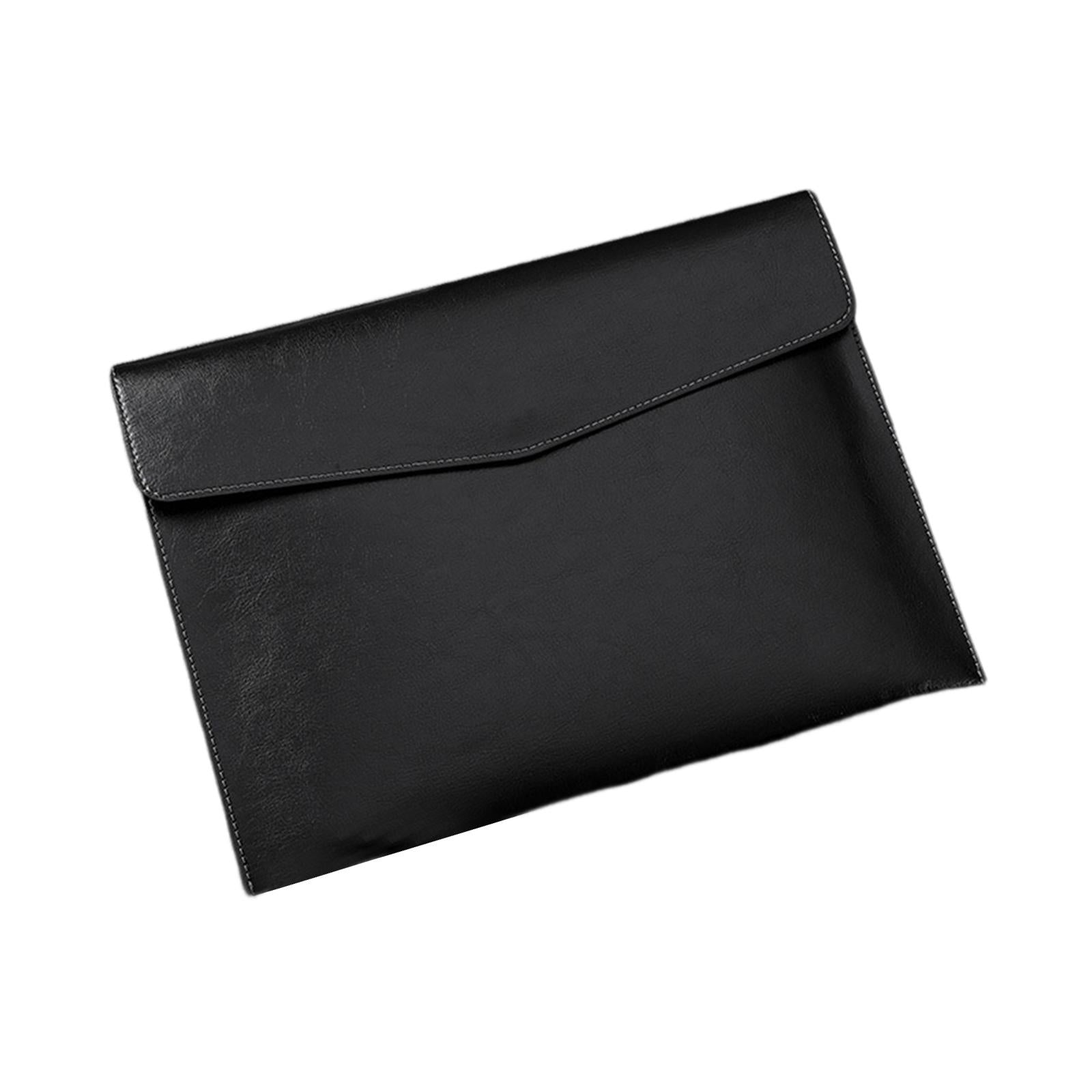 PU Leather Folder Portable Expanding File Organizer for Home Teaching Family Black