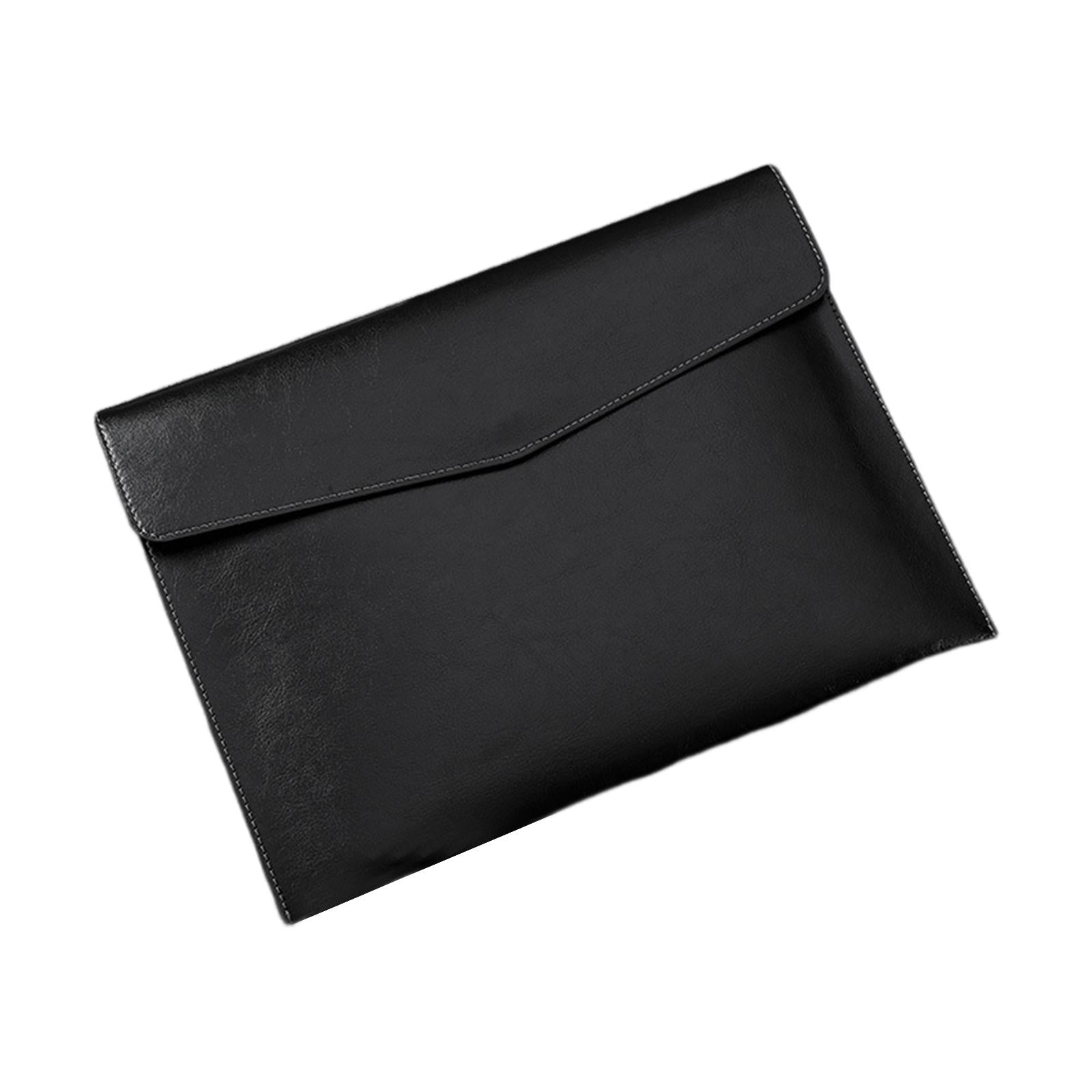 PU Leather Folder Portable Expanding File Organizer for Home Teaching Family Black