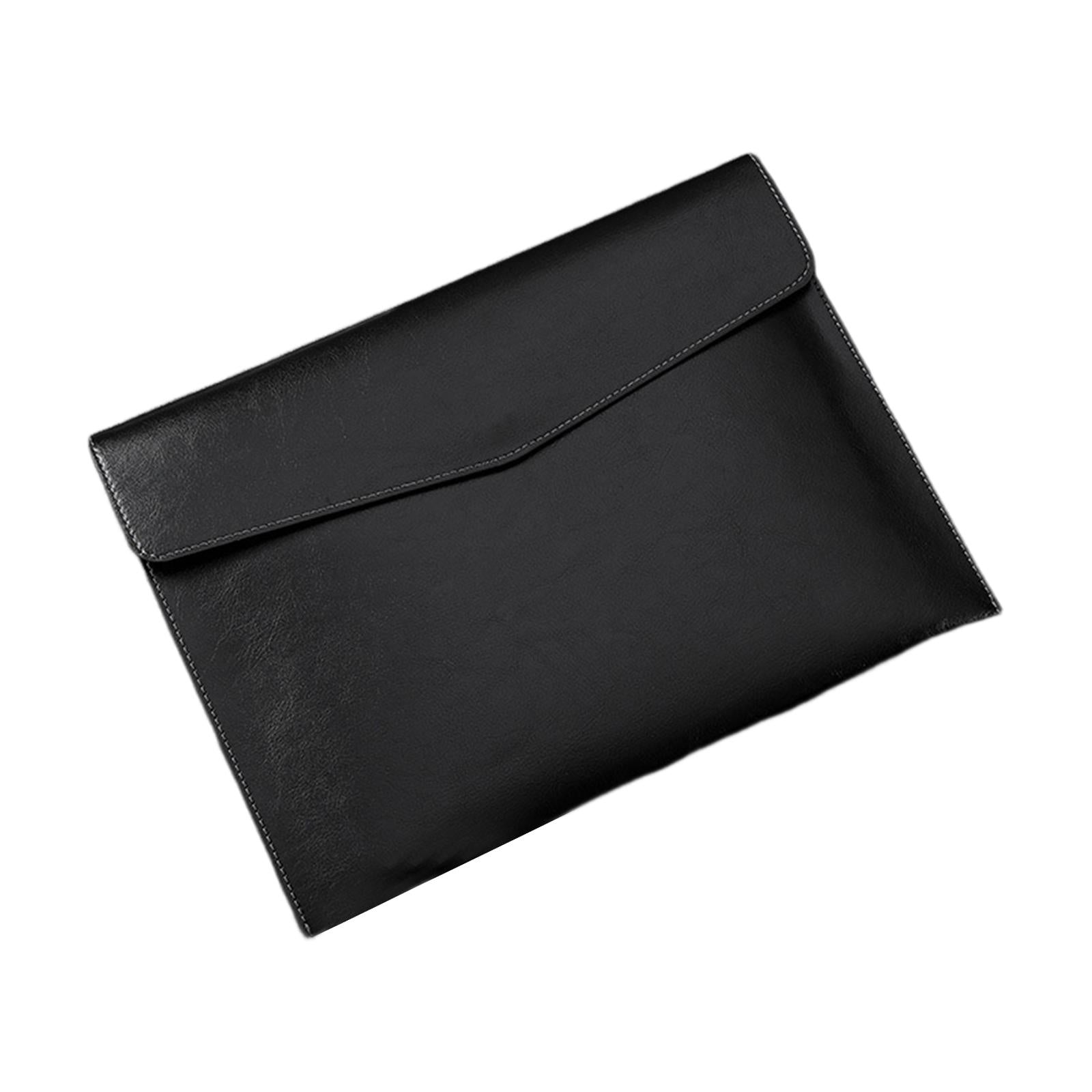 PU Leather Folder Portable Expanding File Organizer for Home Teaching Family Black