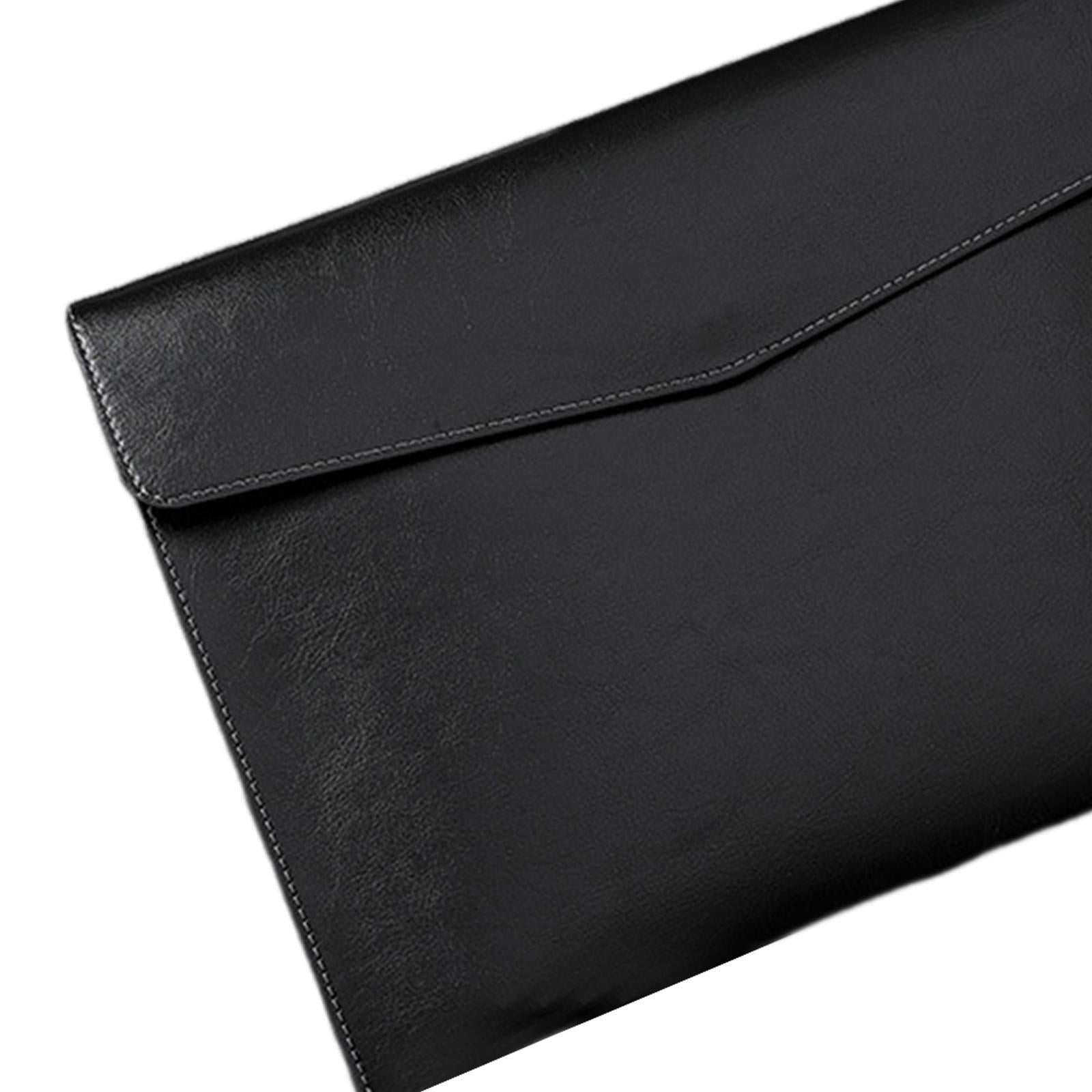 PU Leather Folder Portable Expanding File Organizer for Home Teaching Family Black