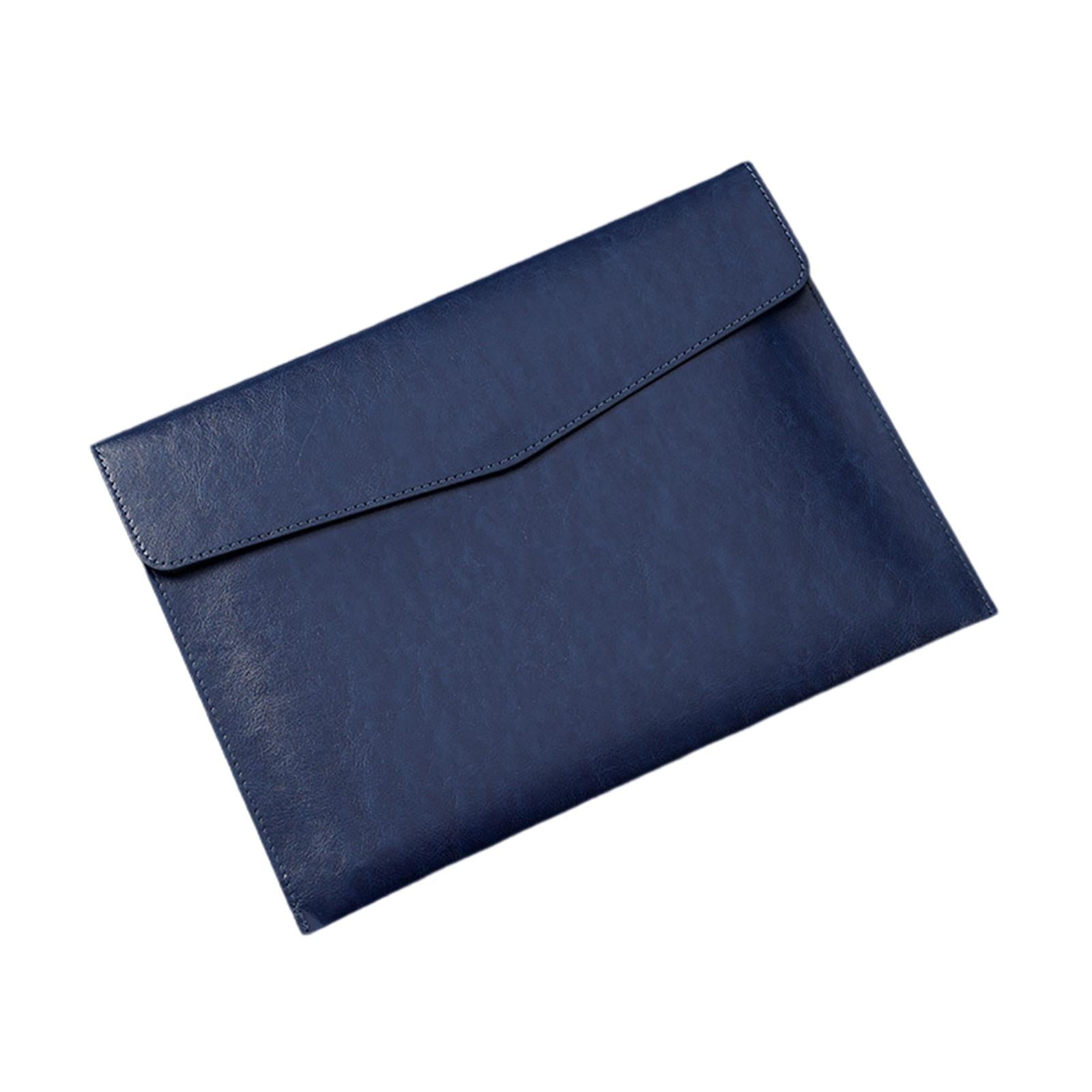 PU Leather Folder Portable Expanding File Organizer for Home Teaching Family Blue