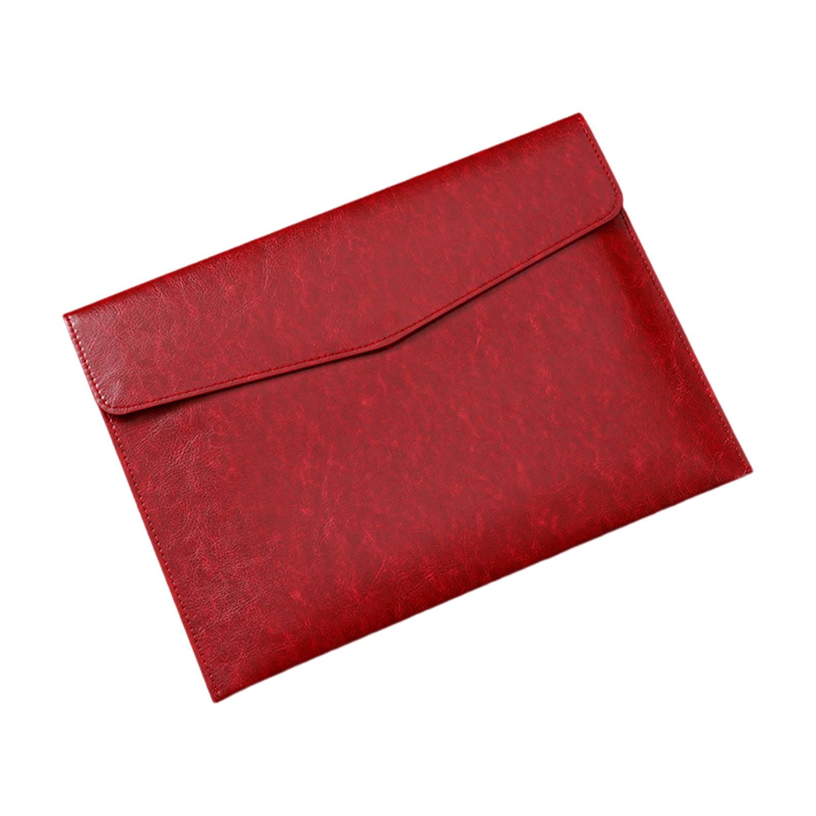 PU Leather Folder Portable Expanding File Organizer for Home Teaching Family Red