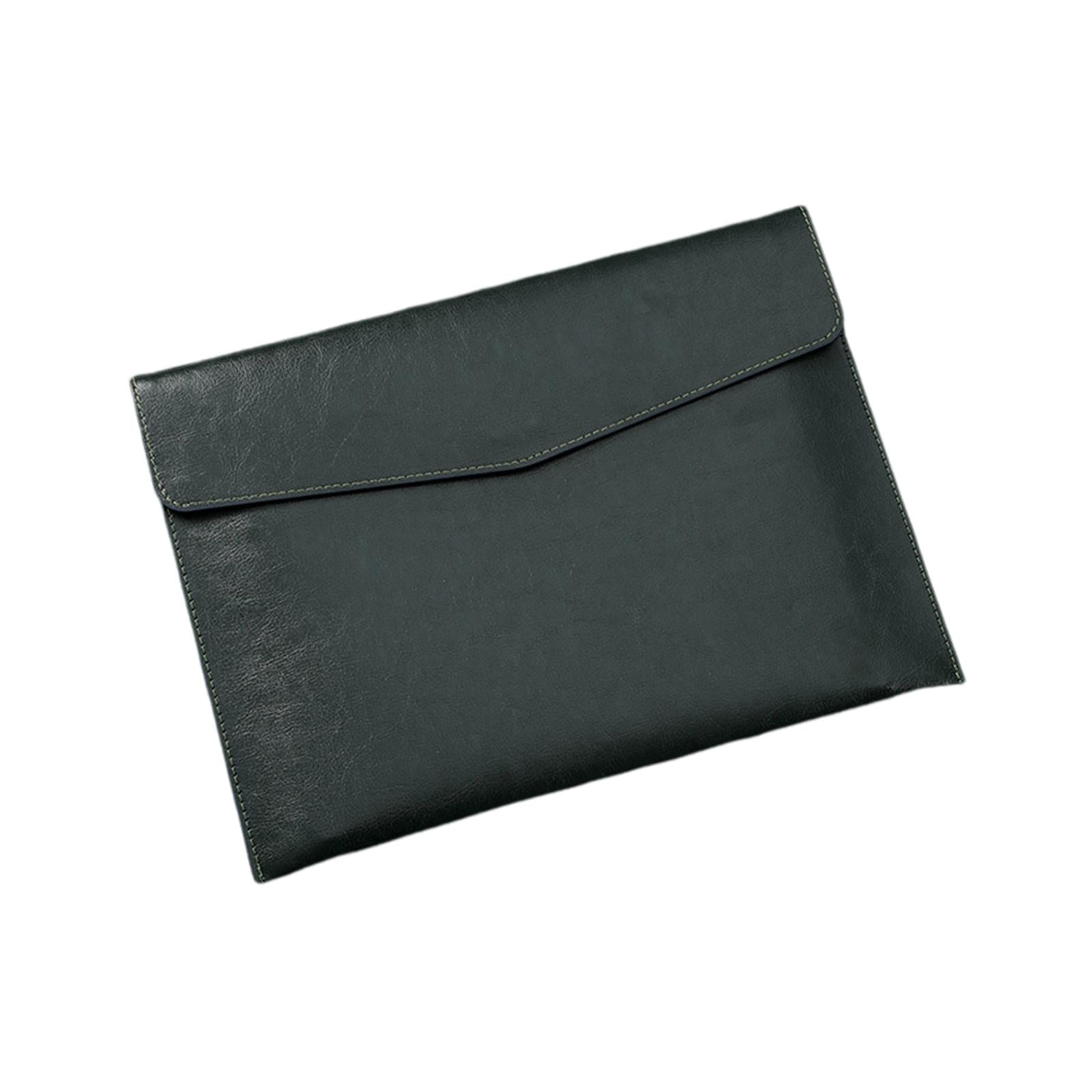 PU Leather Folder Portable Expanding File Organizer for Home Teaching Family Navy blue