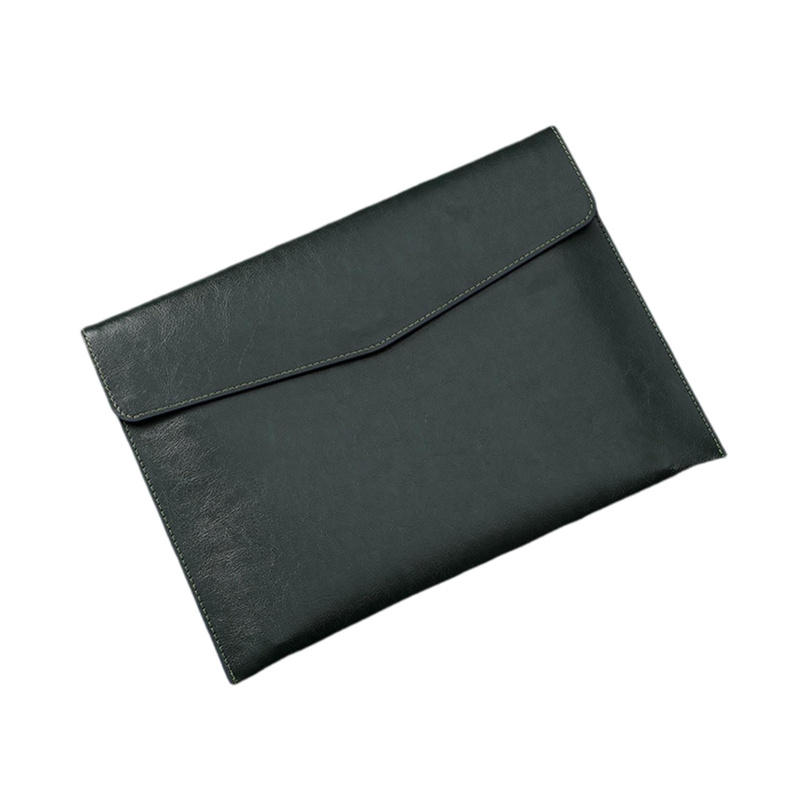 PU Leather Folder Portable Expanding File Organizer for Home Teaching Family Navy blue