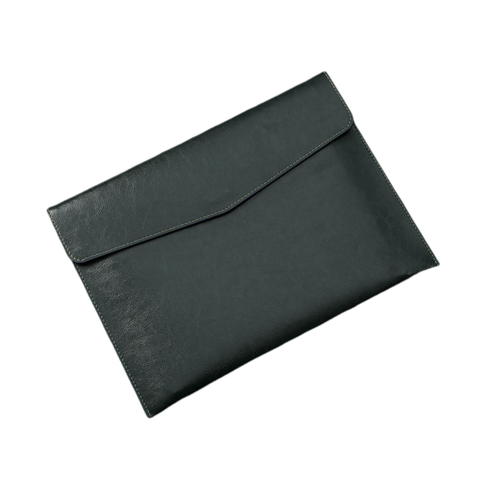 PU Leather Folder Portable Expanding File Organizer for Home Teaching Family Navy blue