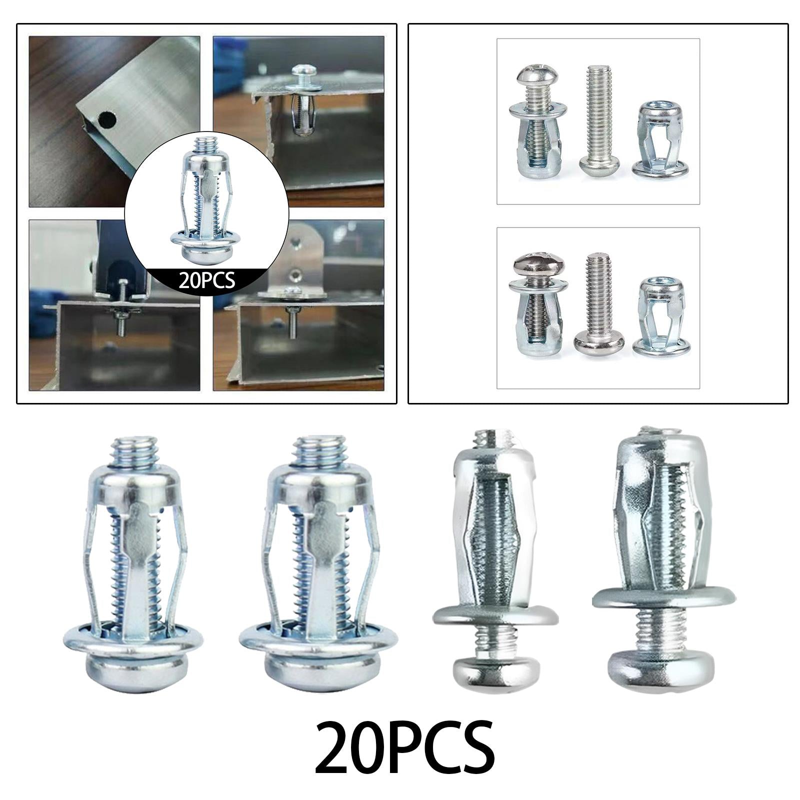 5x20 Pieces Screw Petal Tool Jack Nuts for Metal for Wall Cabinets Calligraphy 4x20mm