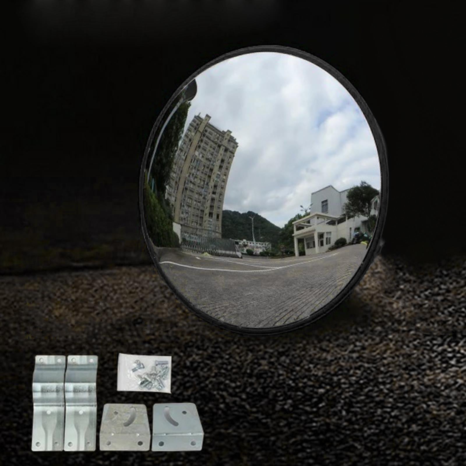 Convex Mirror Safety Curved Safety Mirror Warehouse Wide Angle Corner Mirror 45cm indoor black