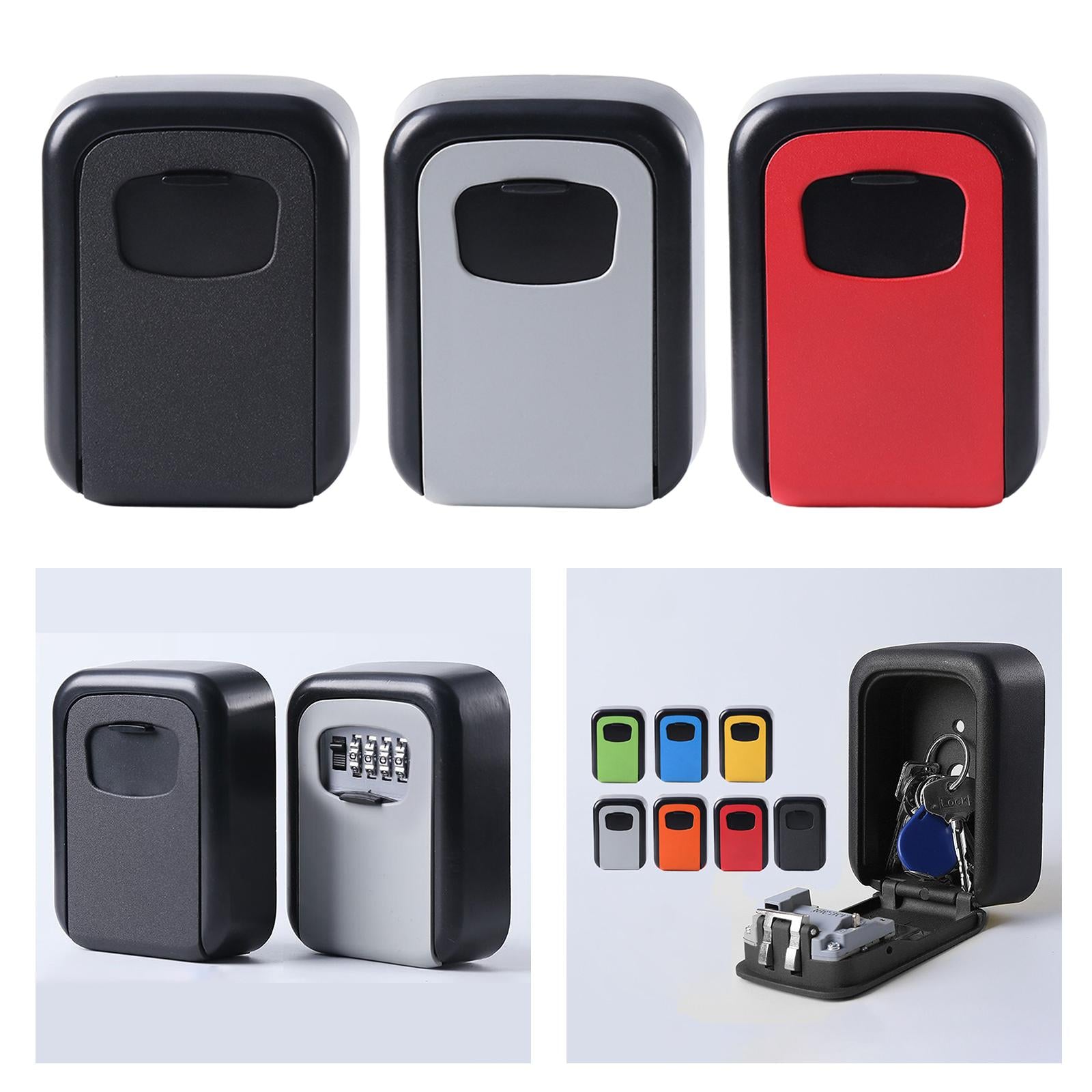 Key Cabinet Organizer Wall Mounted Key Lock Box for Digital Realtors Outside Black