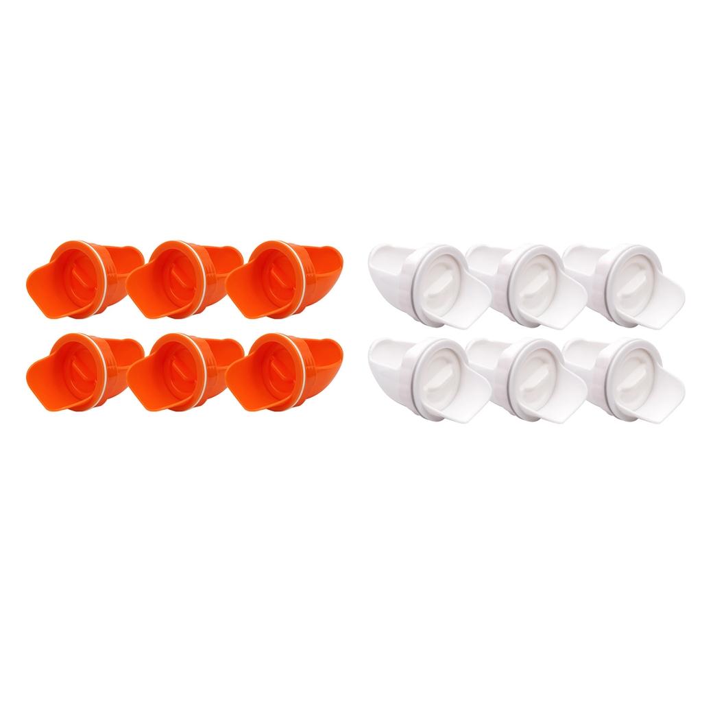 6 Pieces Automatic Poultry Feeder Reusable No Waste for Chicken Barrels Bins White