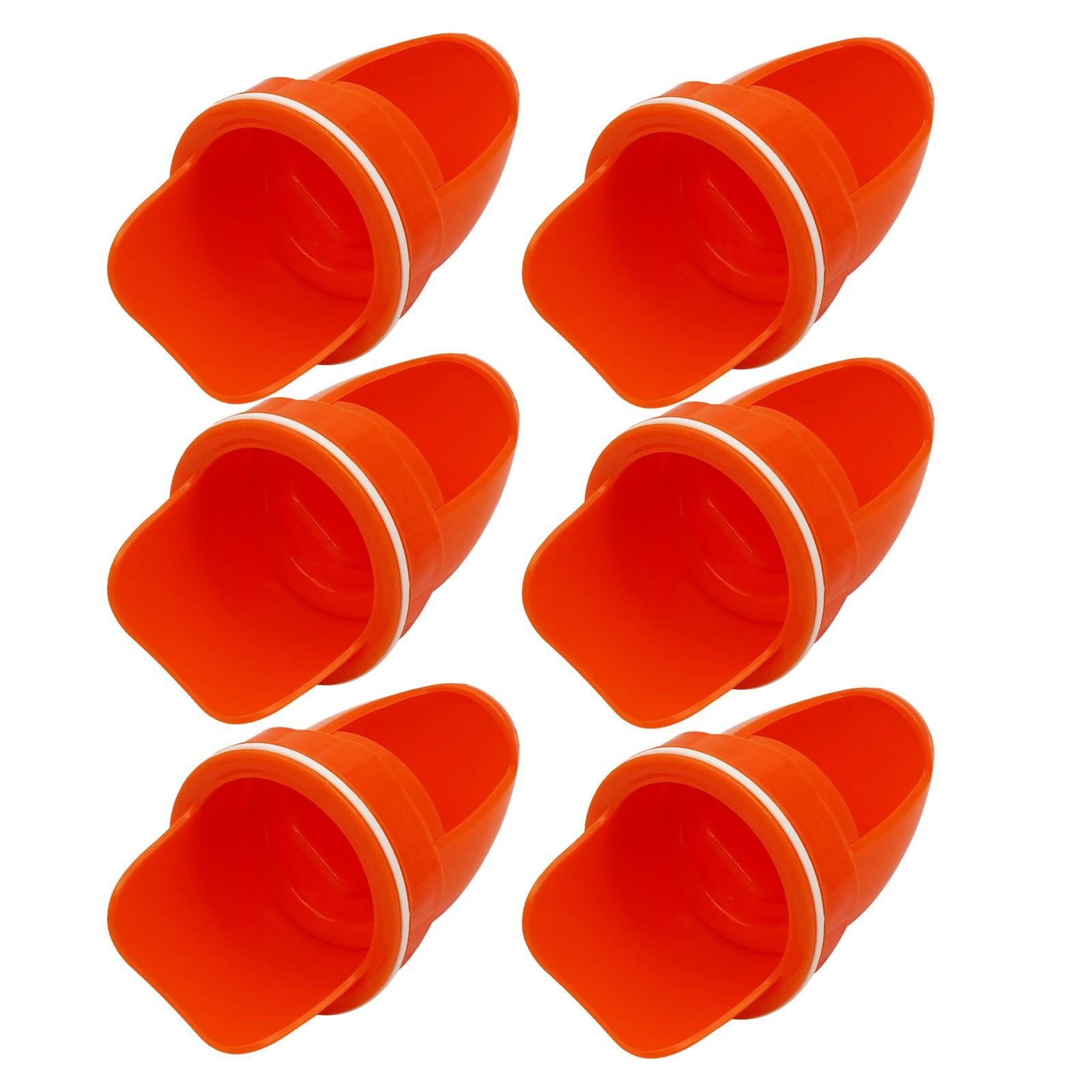 6 Pieces Automatic Poultry Feeder Reusable No Waste for Chicken Barrels Bins Orange