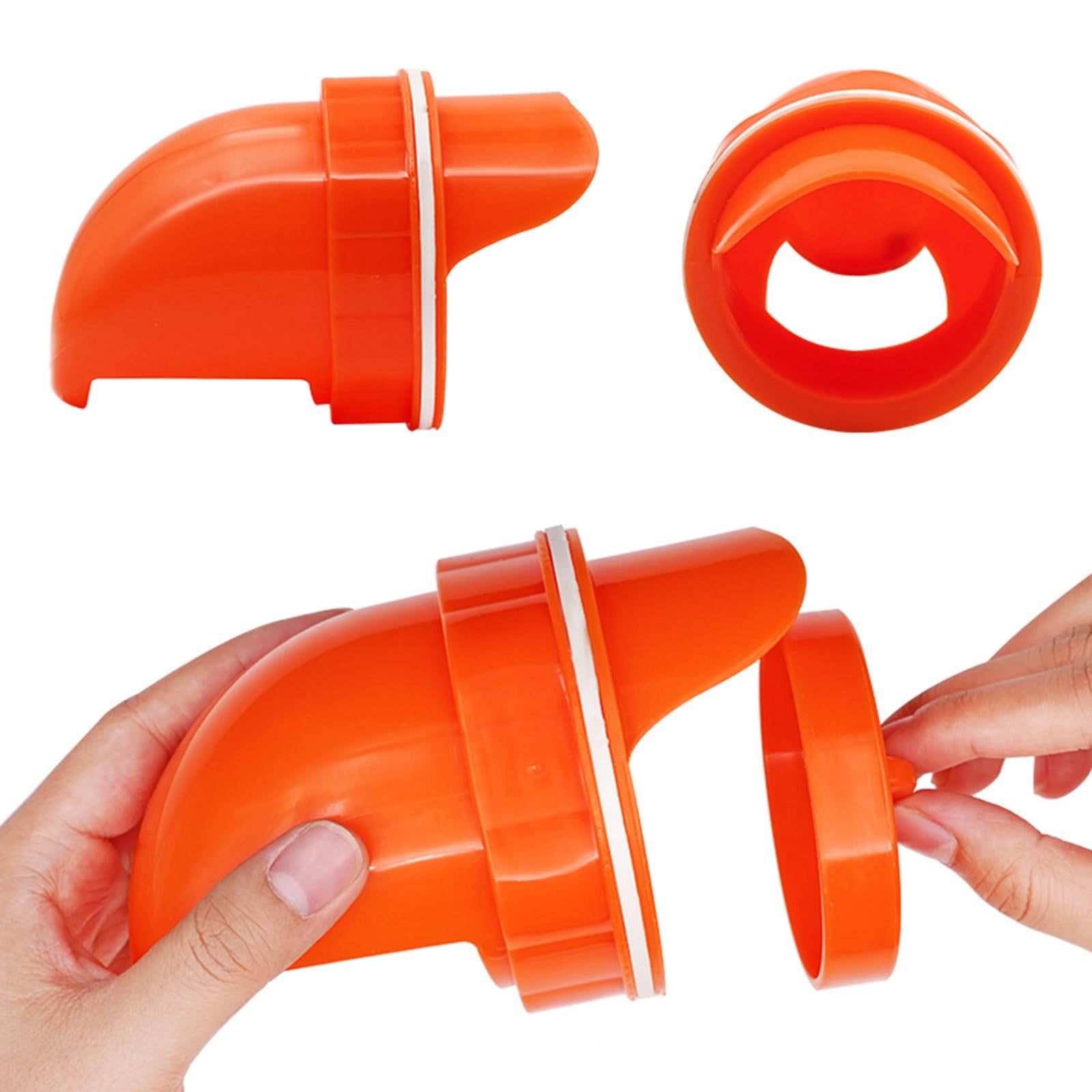 6 Pieces Automatic Poultry Feeder Reusable No Waste for Chicken Barrels Bins Orange