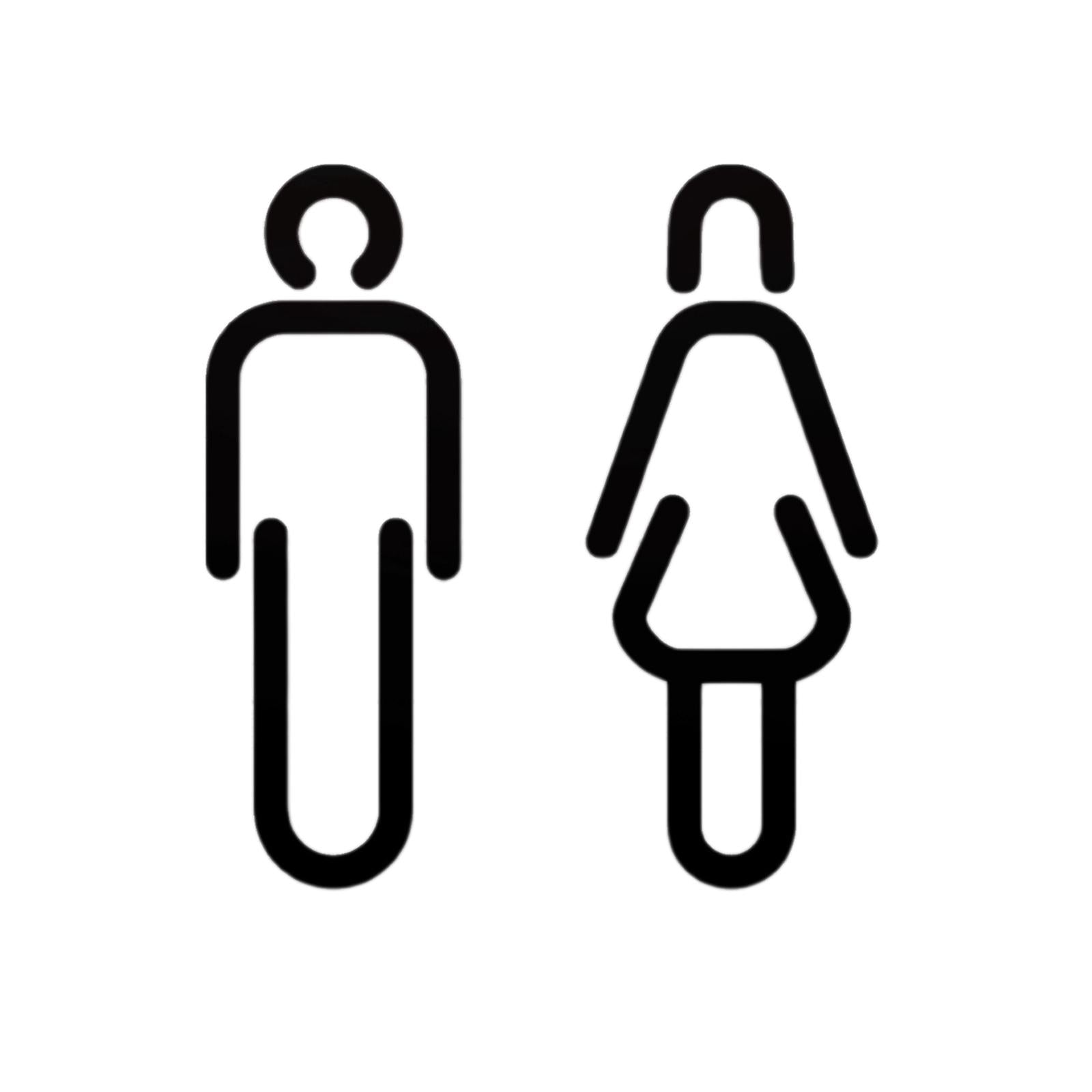 Men Women Toilet Sign Bathroom Sign 3D WC Sign for Store Shopping Mall Hotel A Black