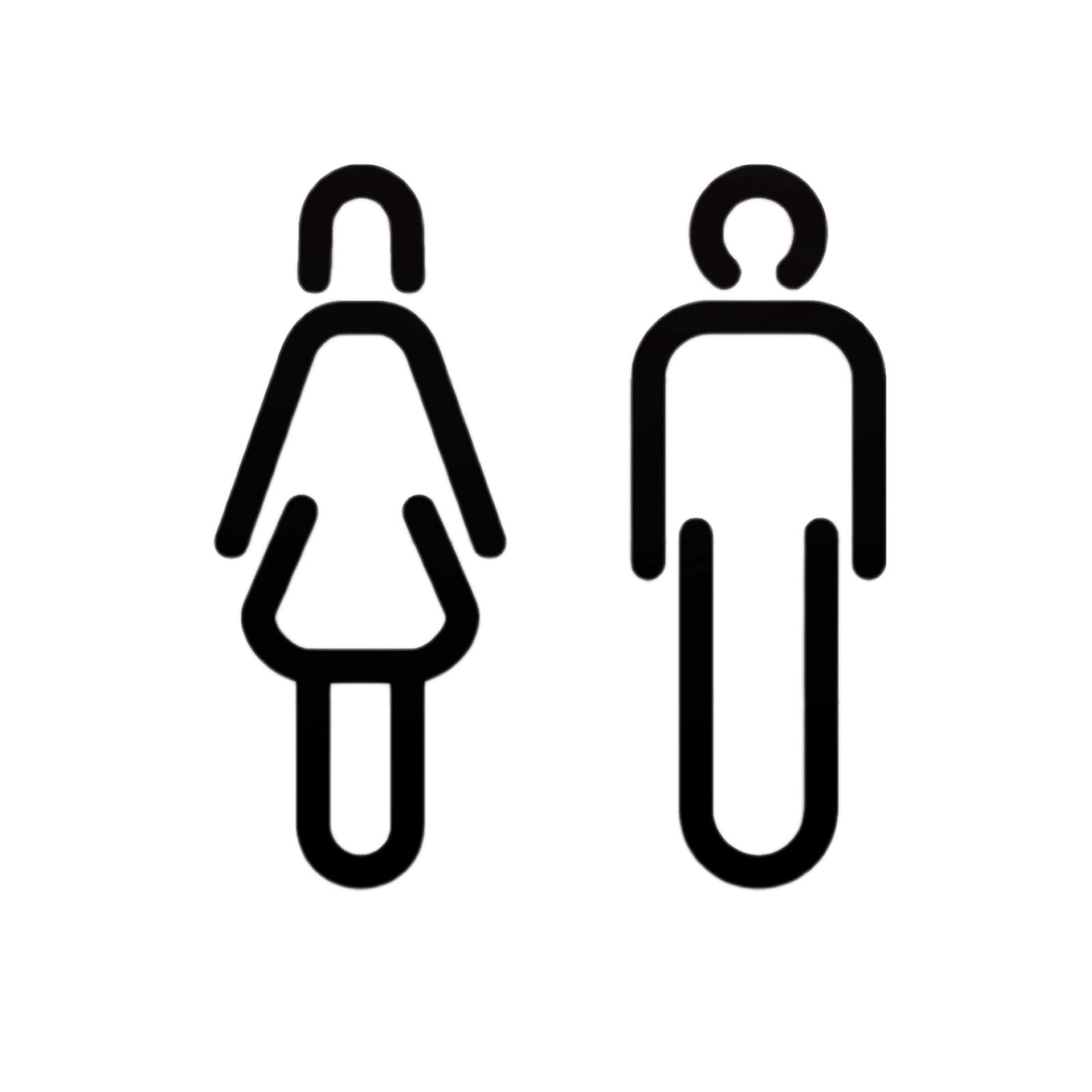 Men Women Toilet Sign Bathroom Sign 3D WC Sign for Store Shopping Mall Hotel A Black