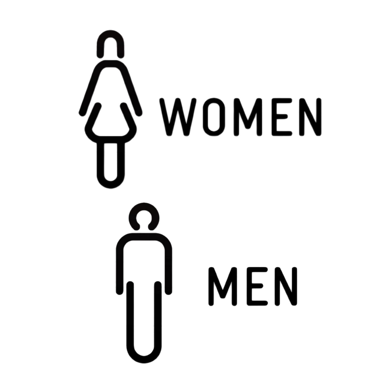 Men Women Toilet Sign Bathroom Sign 3D WC Sign for Store Shopping Mall Hotel B Black