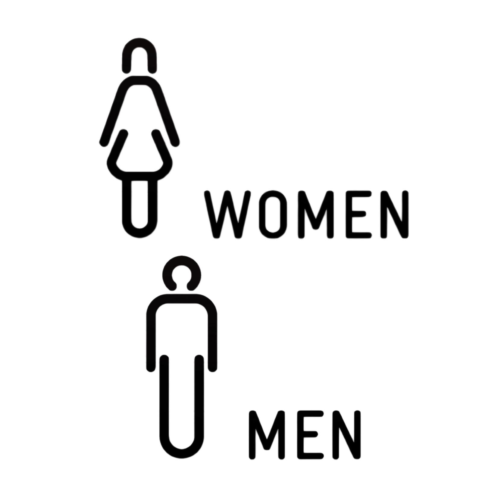 Men Women Toilet Sign Bathroom Sign 3D WC Sign for Store Shopping Mall Hotel B Black