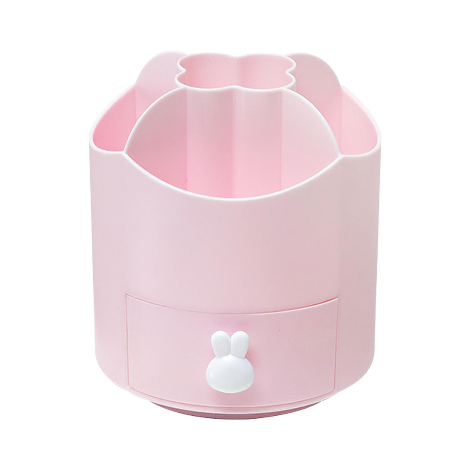 360 Degree Rotation Pen Holder Storage Box for Art Supply Desktop Stationery Pink