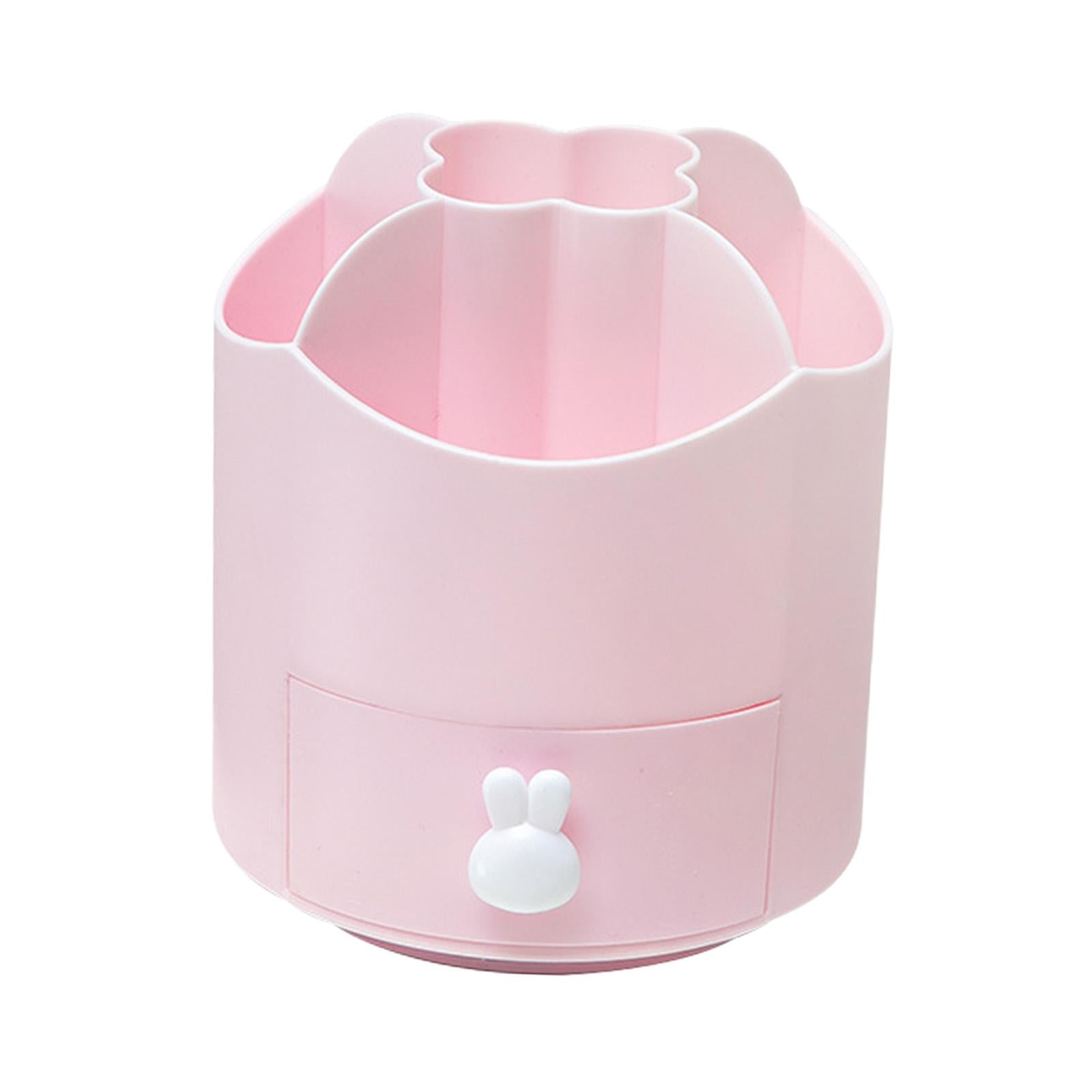 360 Degree Rotation Pen Holder Storage Box for Art Supply Desktop Stationery Pink