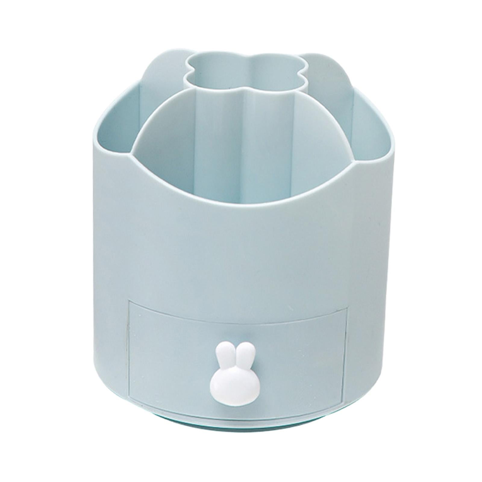 360 Degree Rotation Pen Holder Storage Box for Art Supply Desktop Stationery Blue